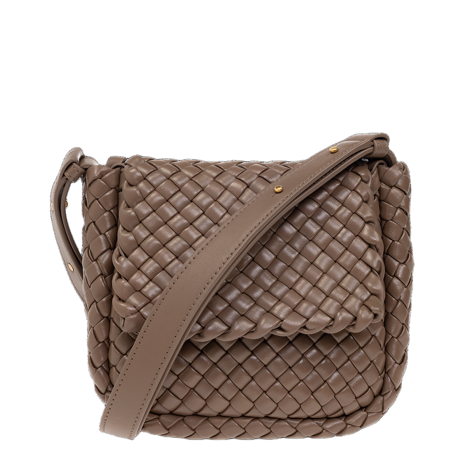 Cobble Leather Shoulder Bags - Taupe - Image 4