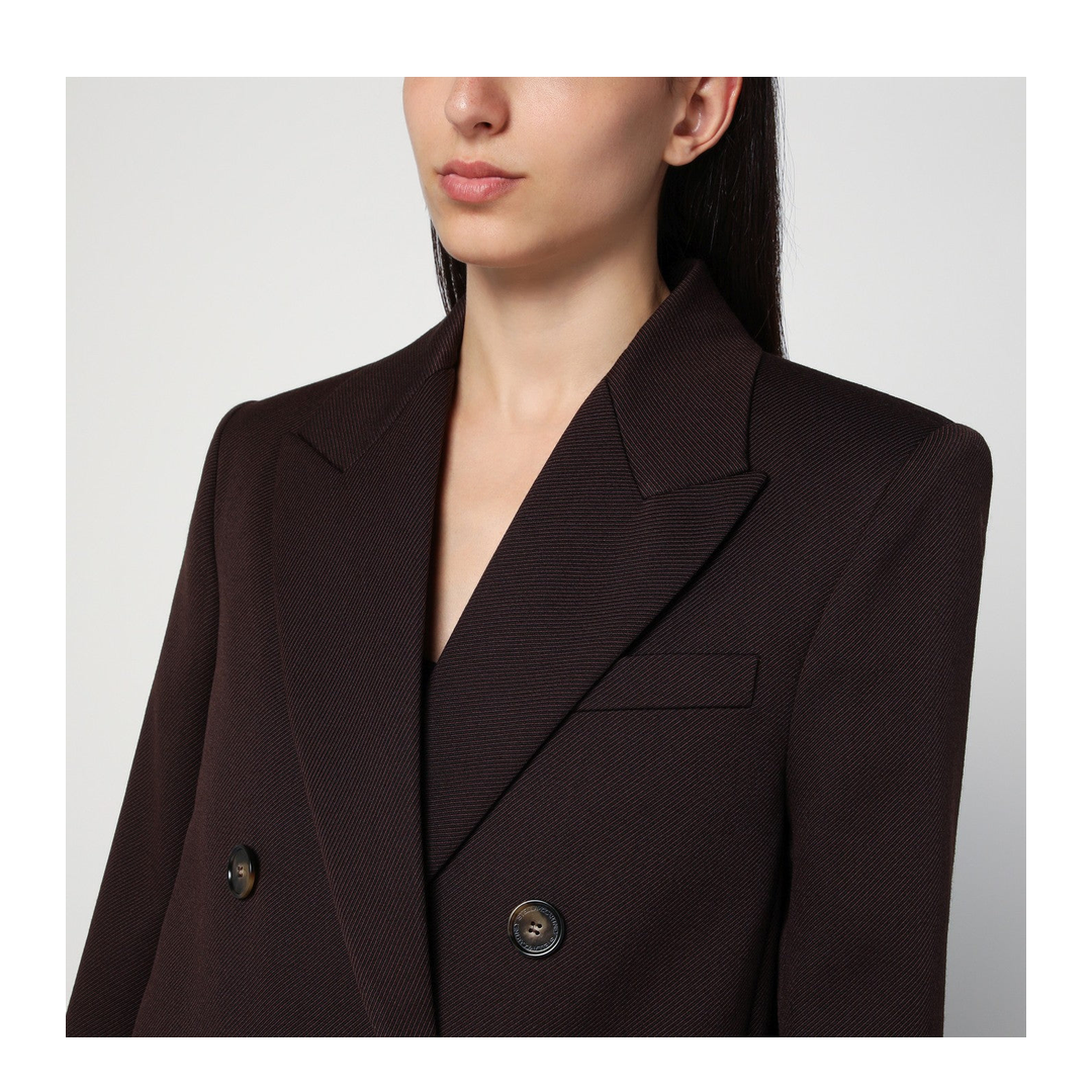 Double-breasted plum wool coat - Image 2