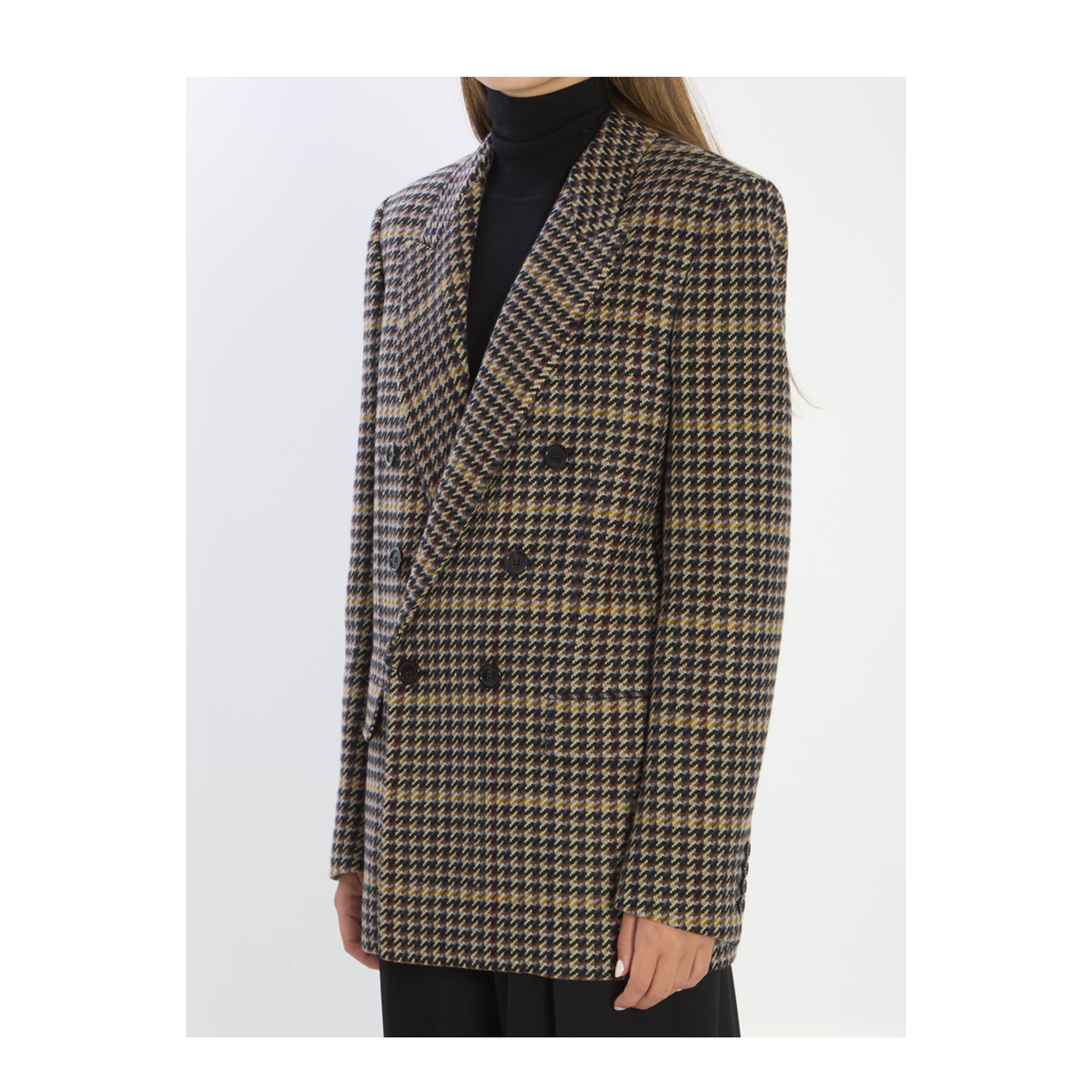 Brown Double-Breasted Jacket with Notched Revers - Image 2