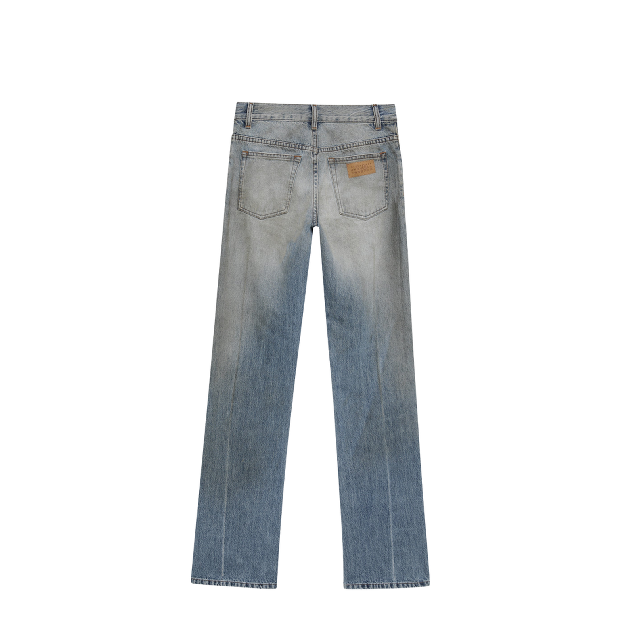 Straight-Leg High-Waist Cotton Jeans In Medium Blue - Image 2