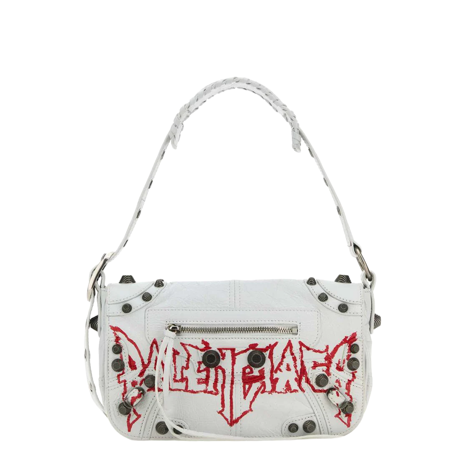 White Leather Cagole XS DIY Metal Crossbody Bag - Image 1