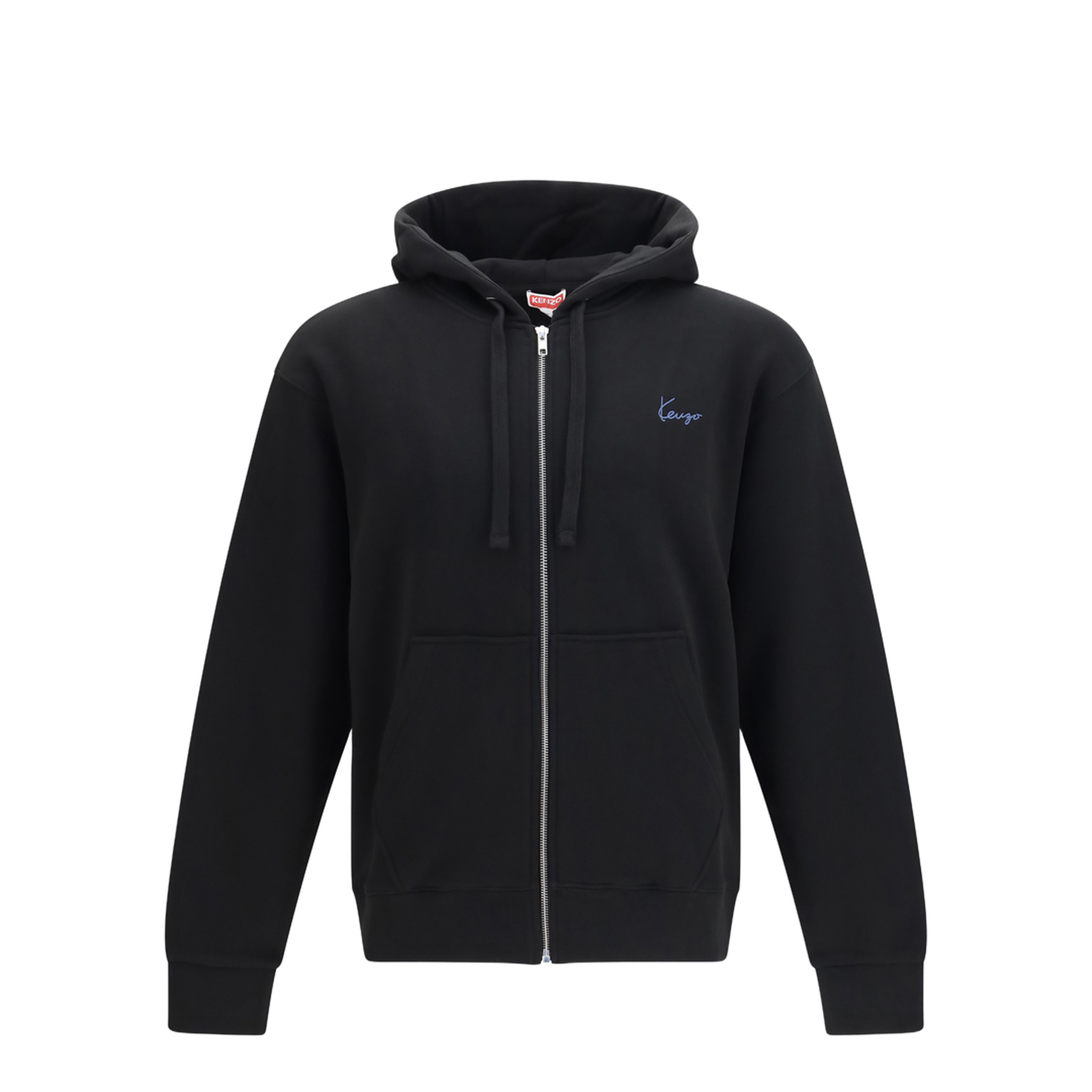 Signature Embroidered Cotton Zip Hoodie - Image 1
