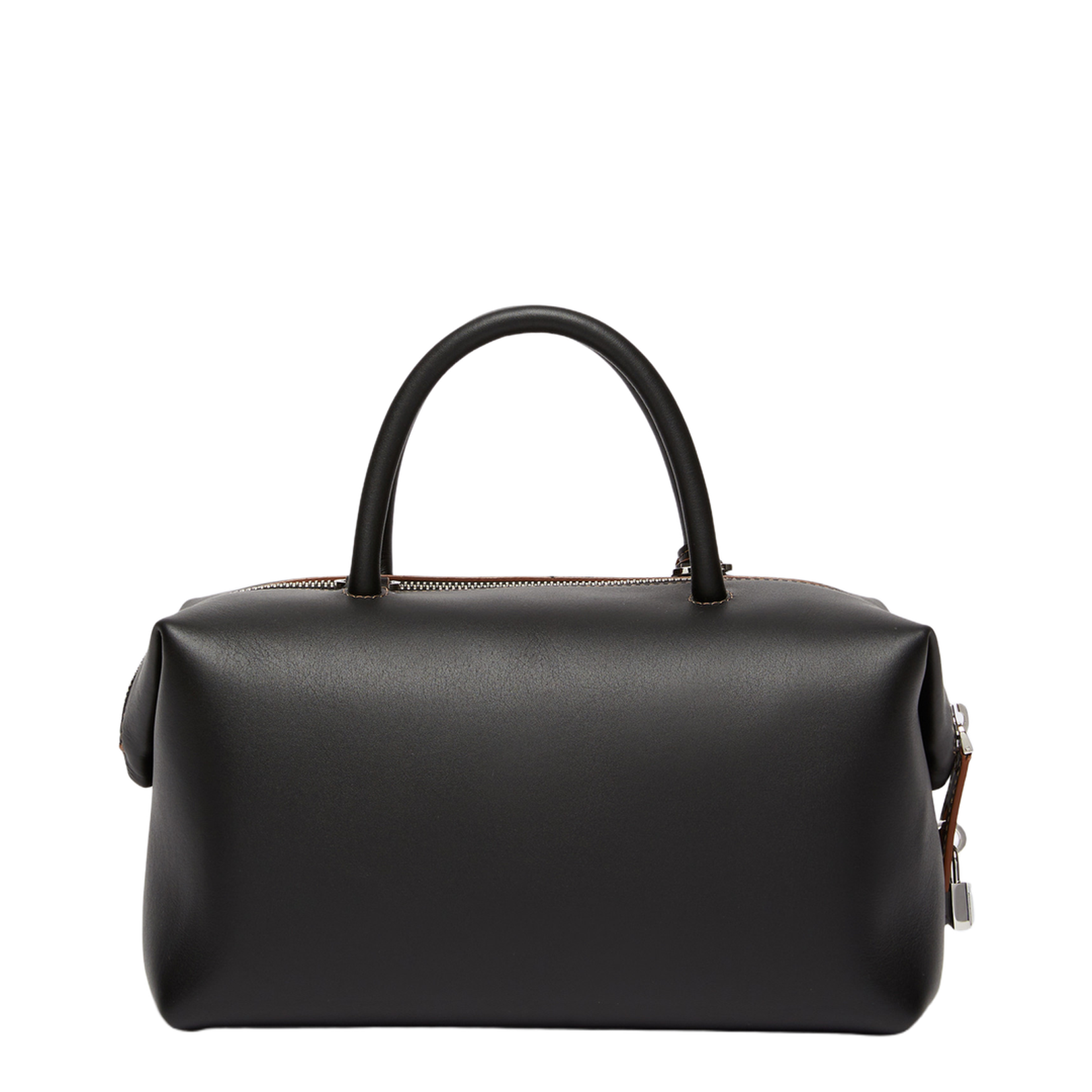 Medium Natural Leather Bowler Bag Black - Image 3