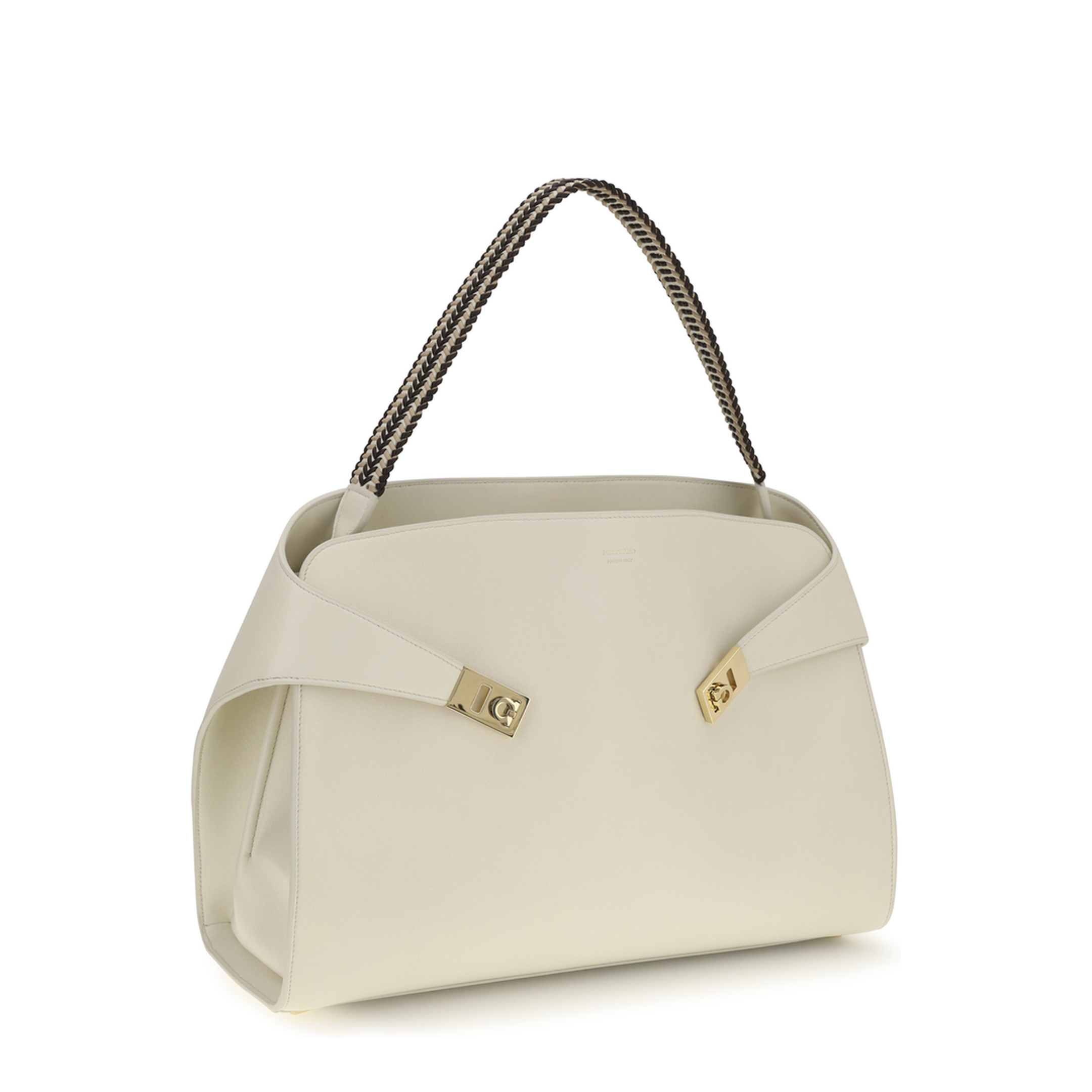 Hug Soft Large Nappa Leather Shoulder Bag - White - Image 2