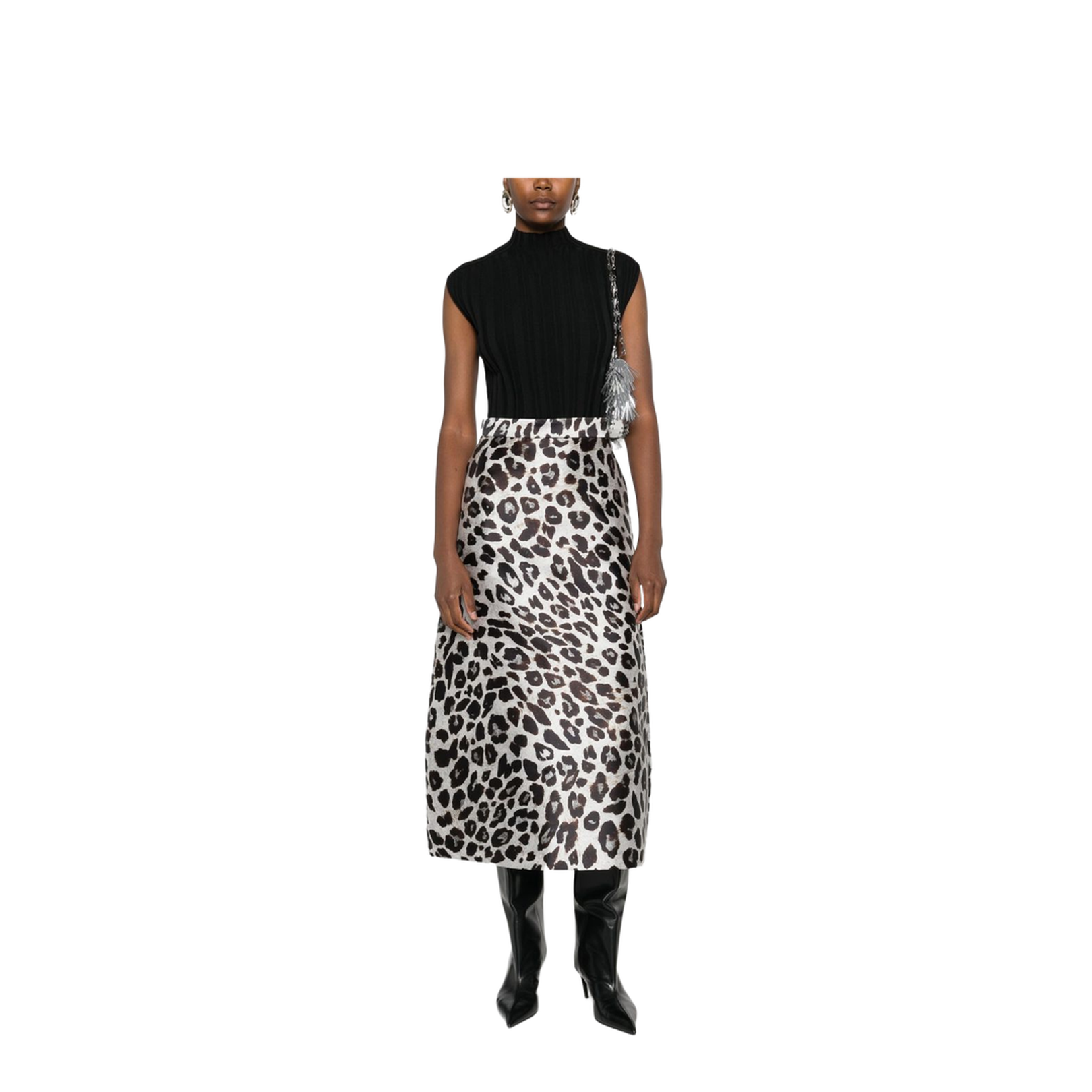 White Printed A-Line Skirt - Image 4