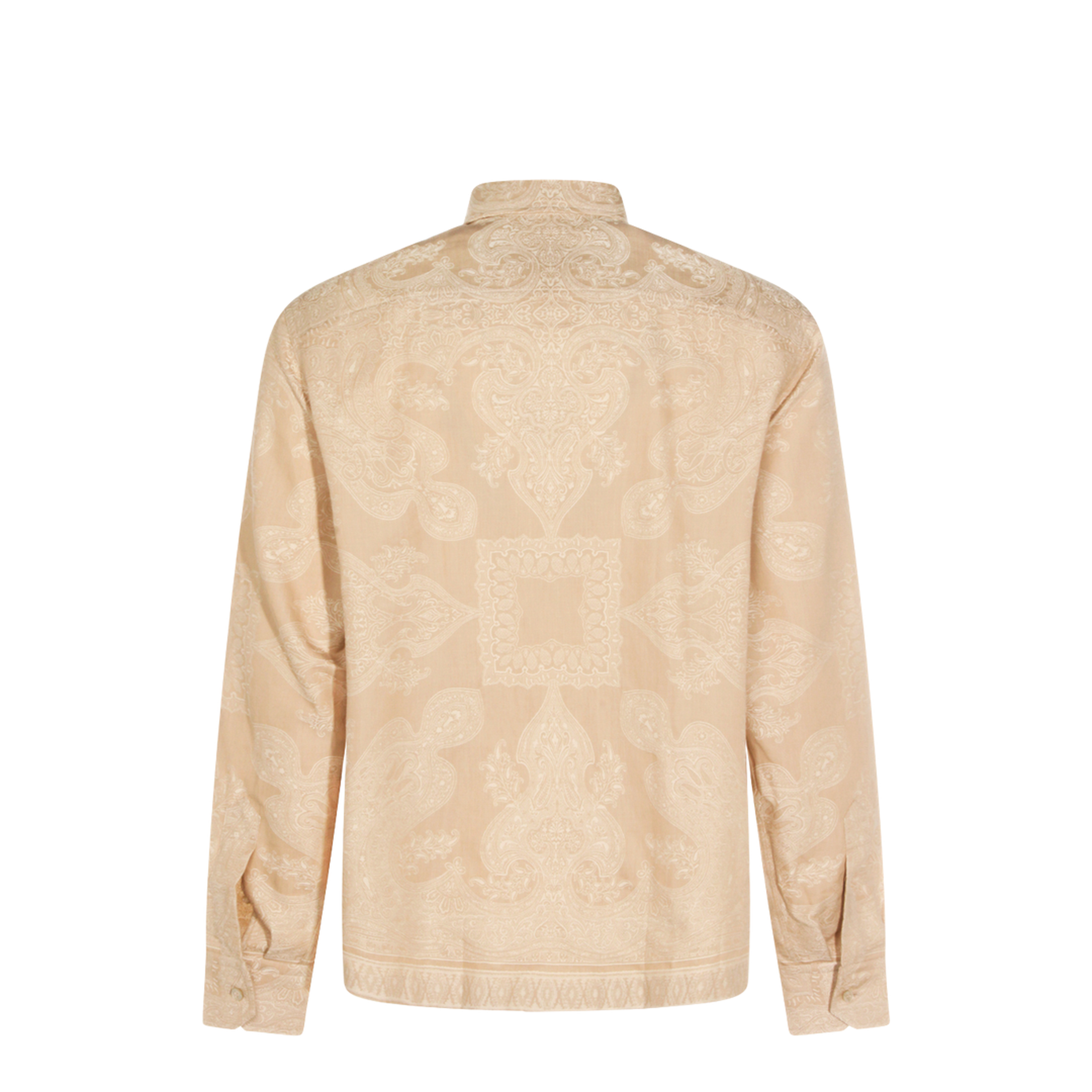 Paisley Cotton Jacquard Shirt Sand - Image 4