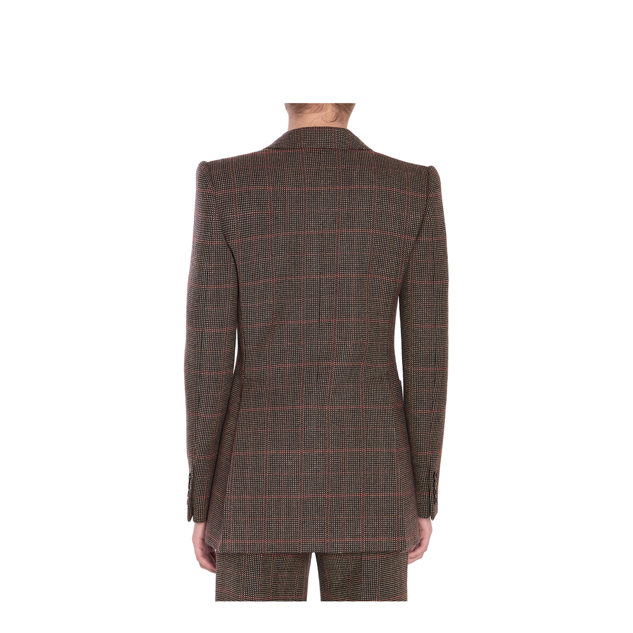 Check Wool Blazer Brown - Image 4