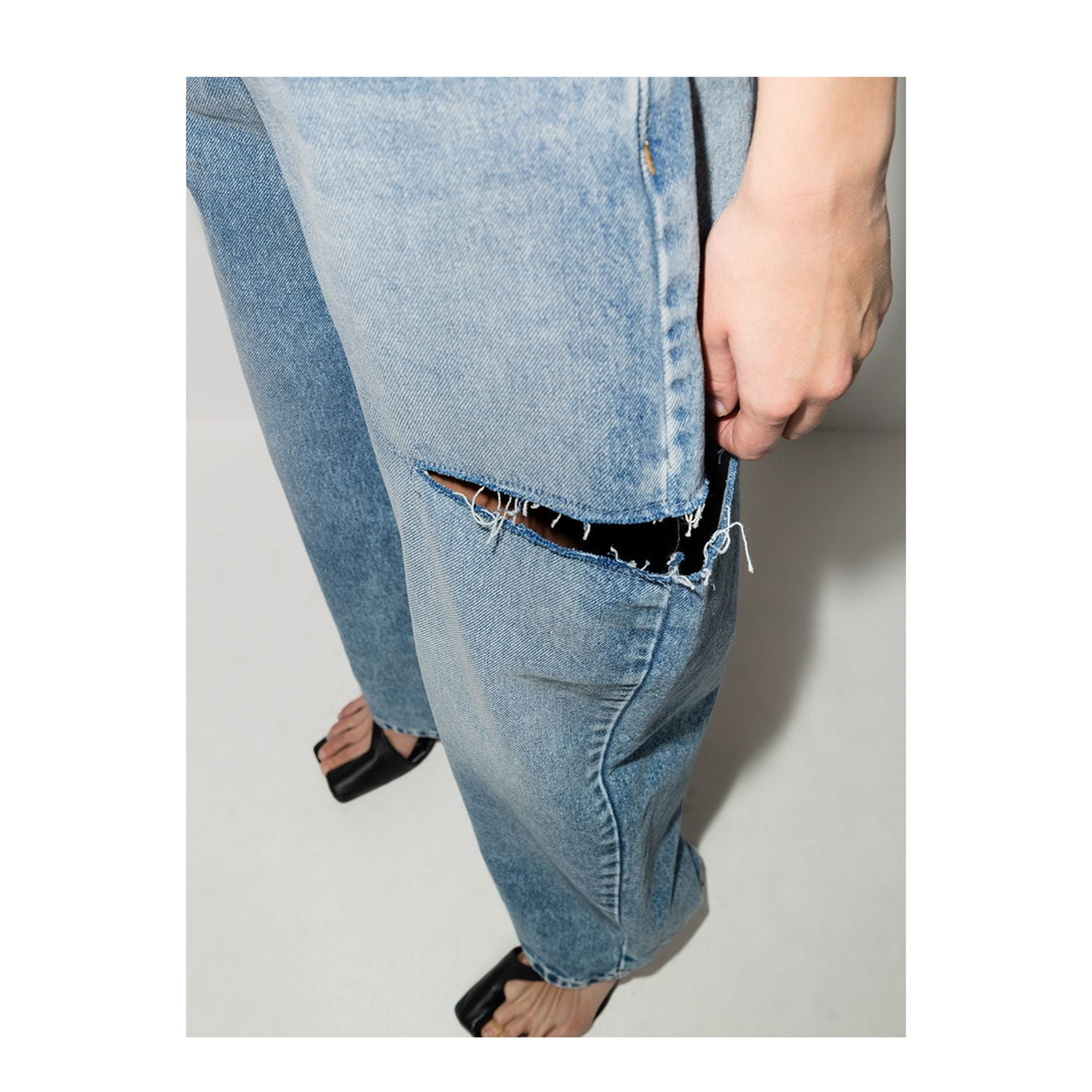 Denim Jeans with Slash Details - Image 4