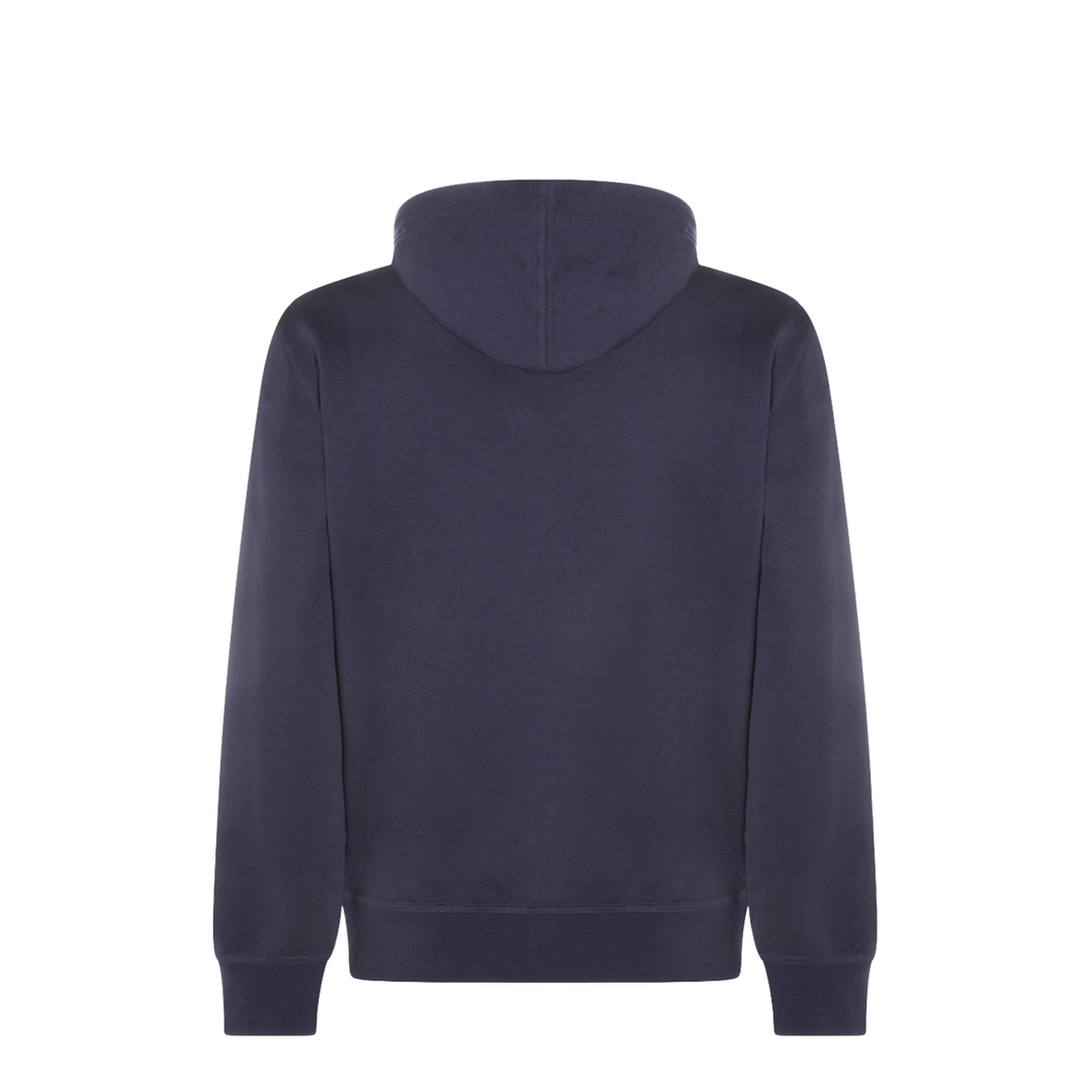 Zipped Cotton Fleece Sweater Blue - Image 3