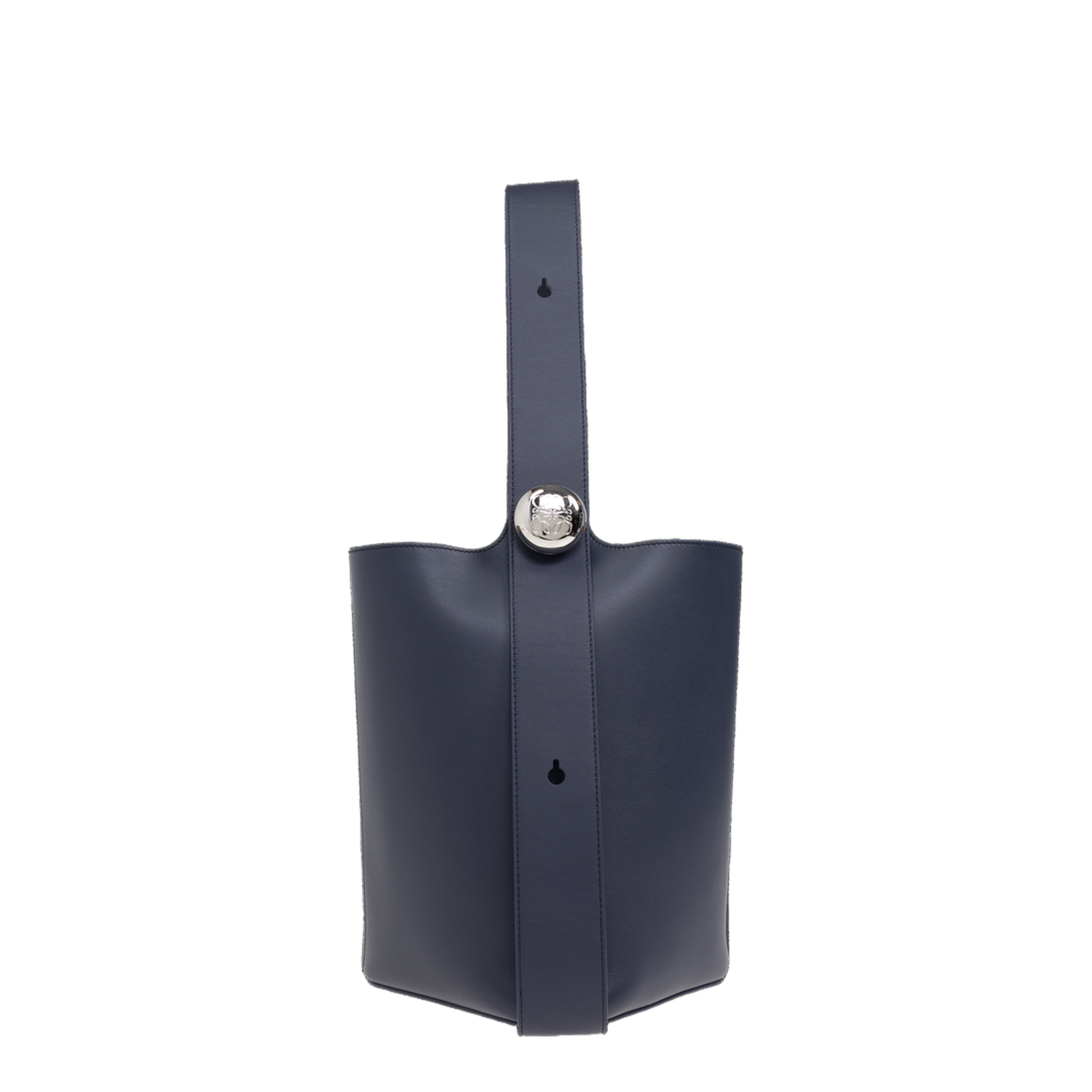 Pebble Medium Leather Bucket Bag - Blue - Image 1