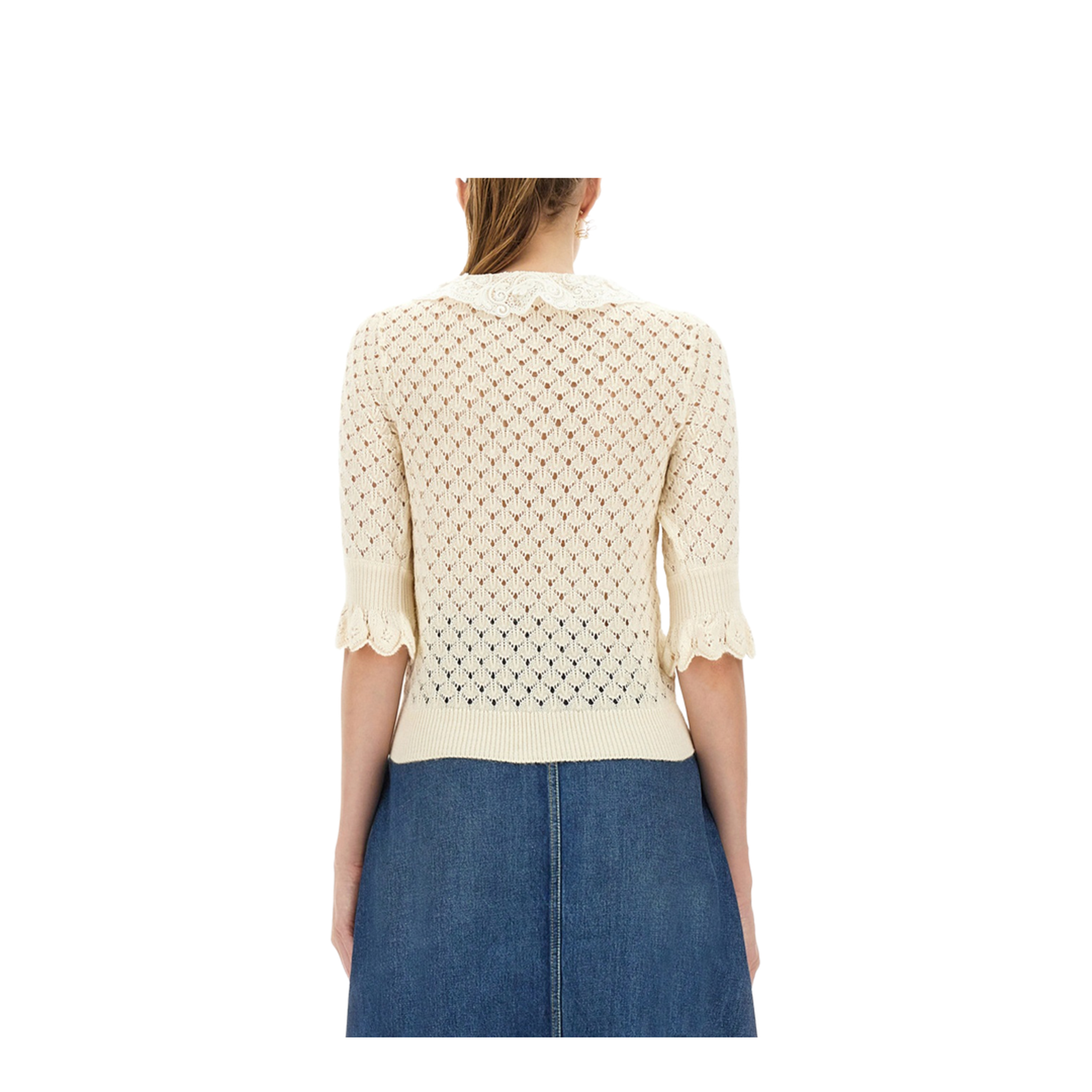 Cotton Crochet Sweater - Image 3