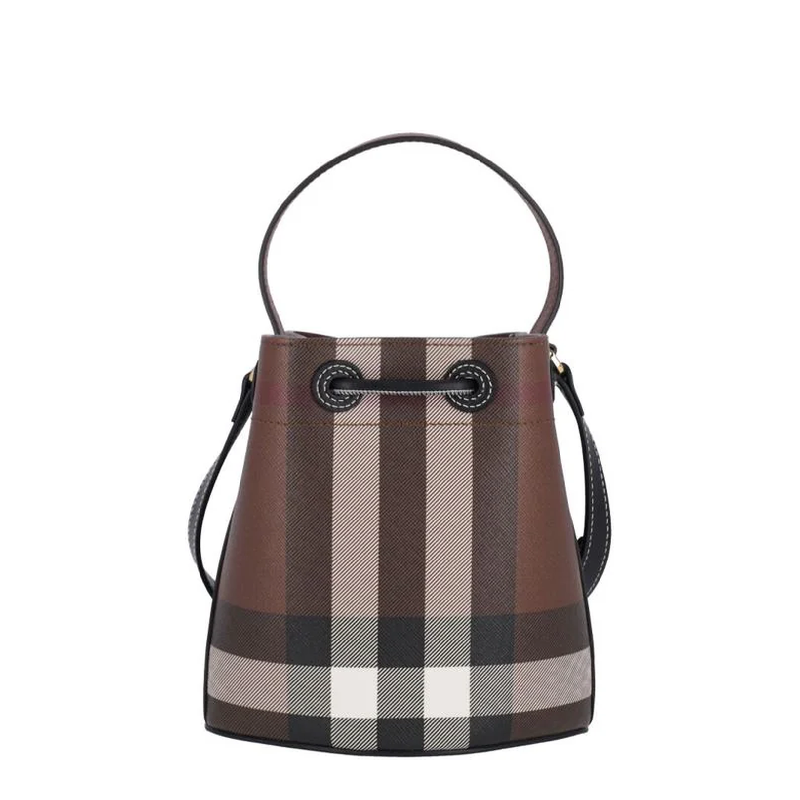 TB Mini PU-Polyester-Cotton Bucket Bag - Brown - Image 3