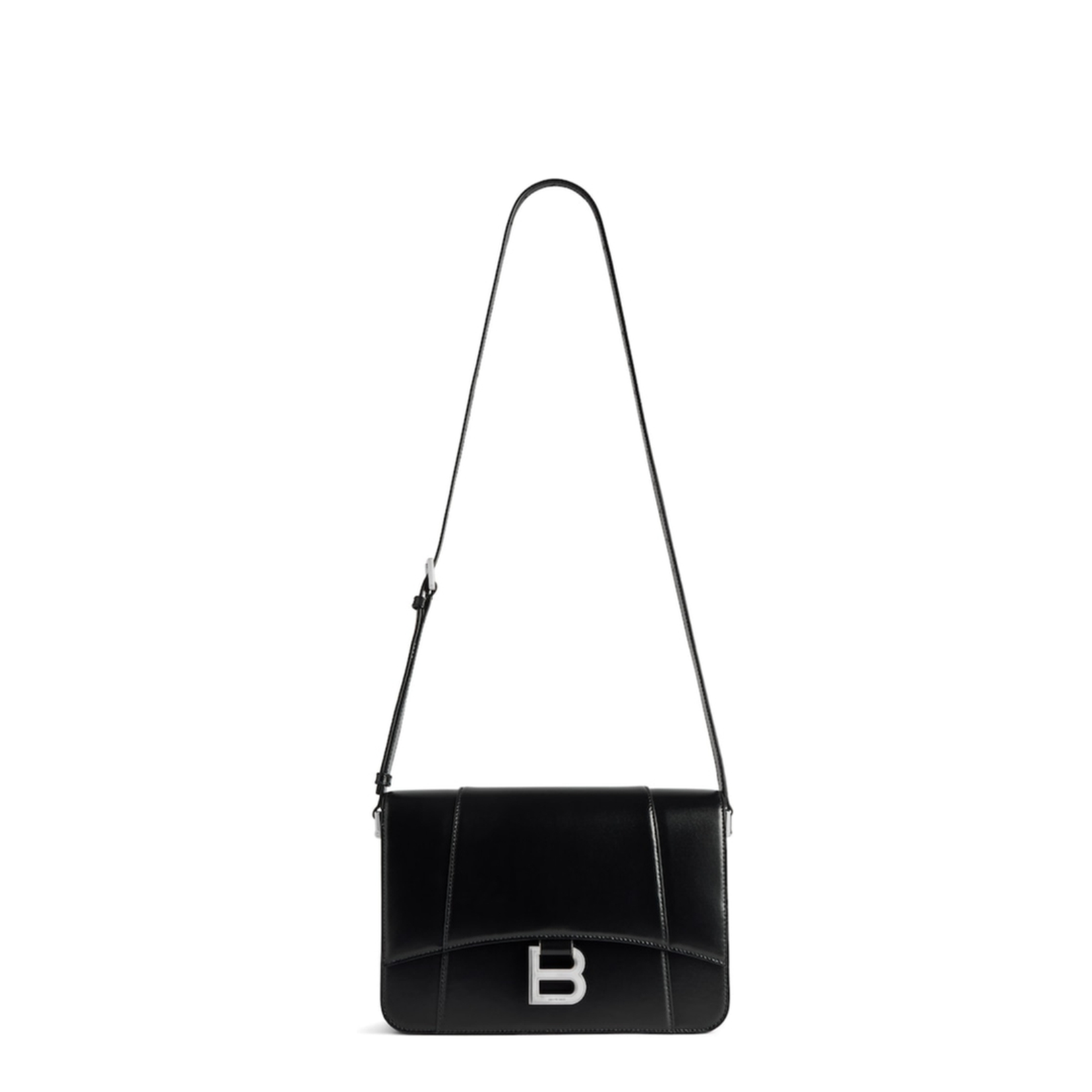 Hourglass Medium Flap Bag in Black - Image 1