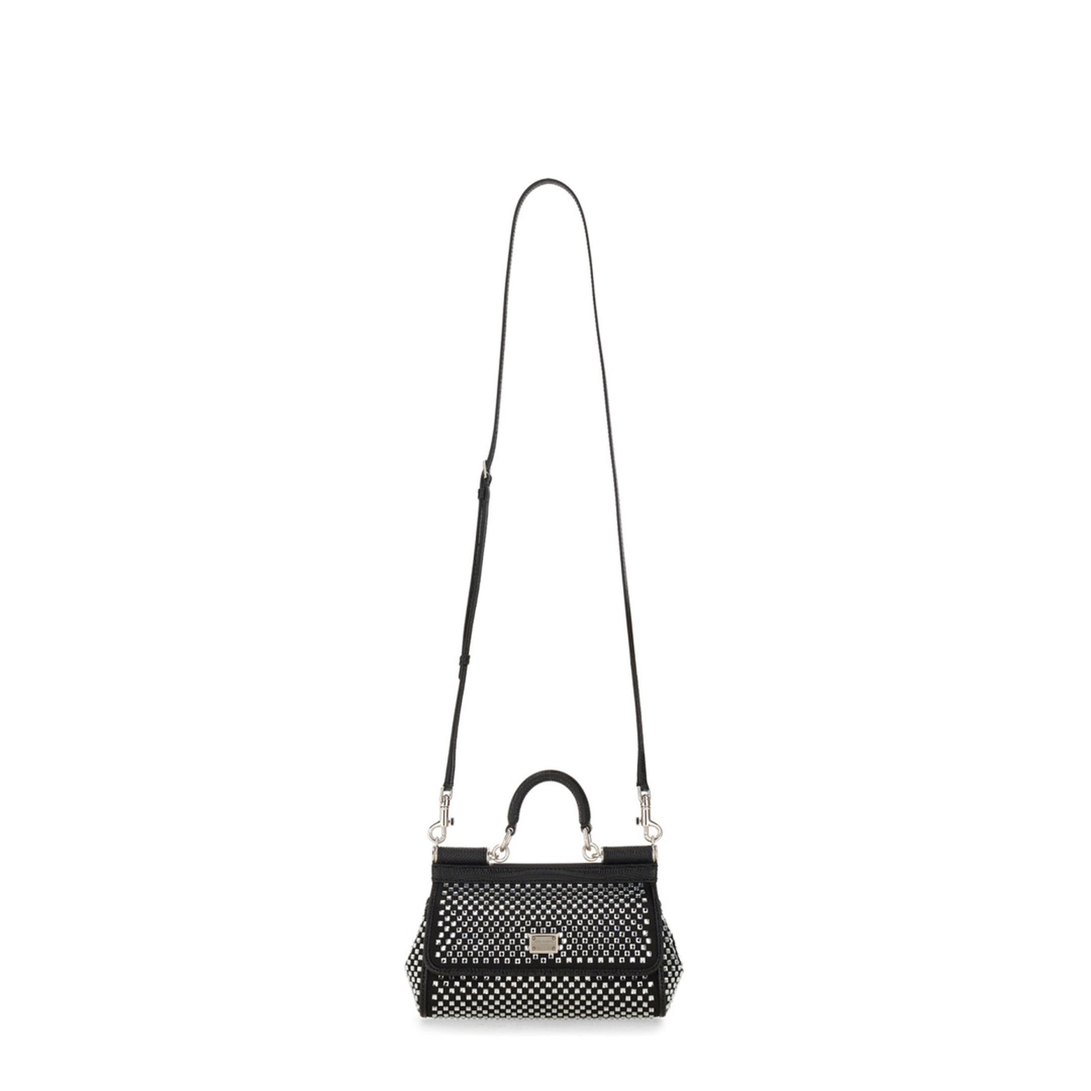 Sicily Small Satin Top-Handle Bag - Black - Image 2