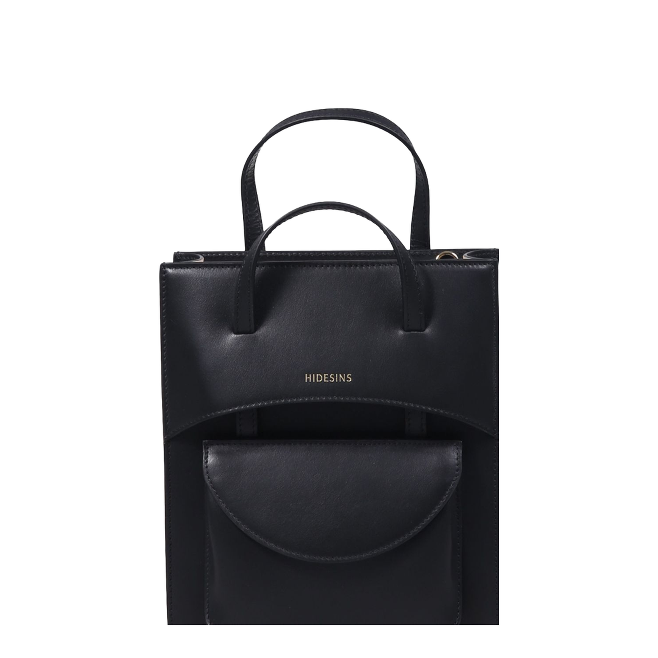 Pocket Medium Calf Leather Handbag - Black - Image 3
