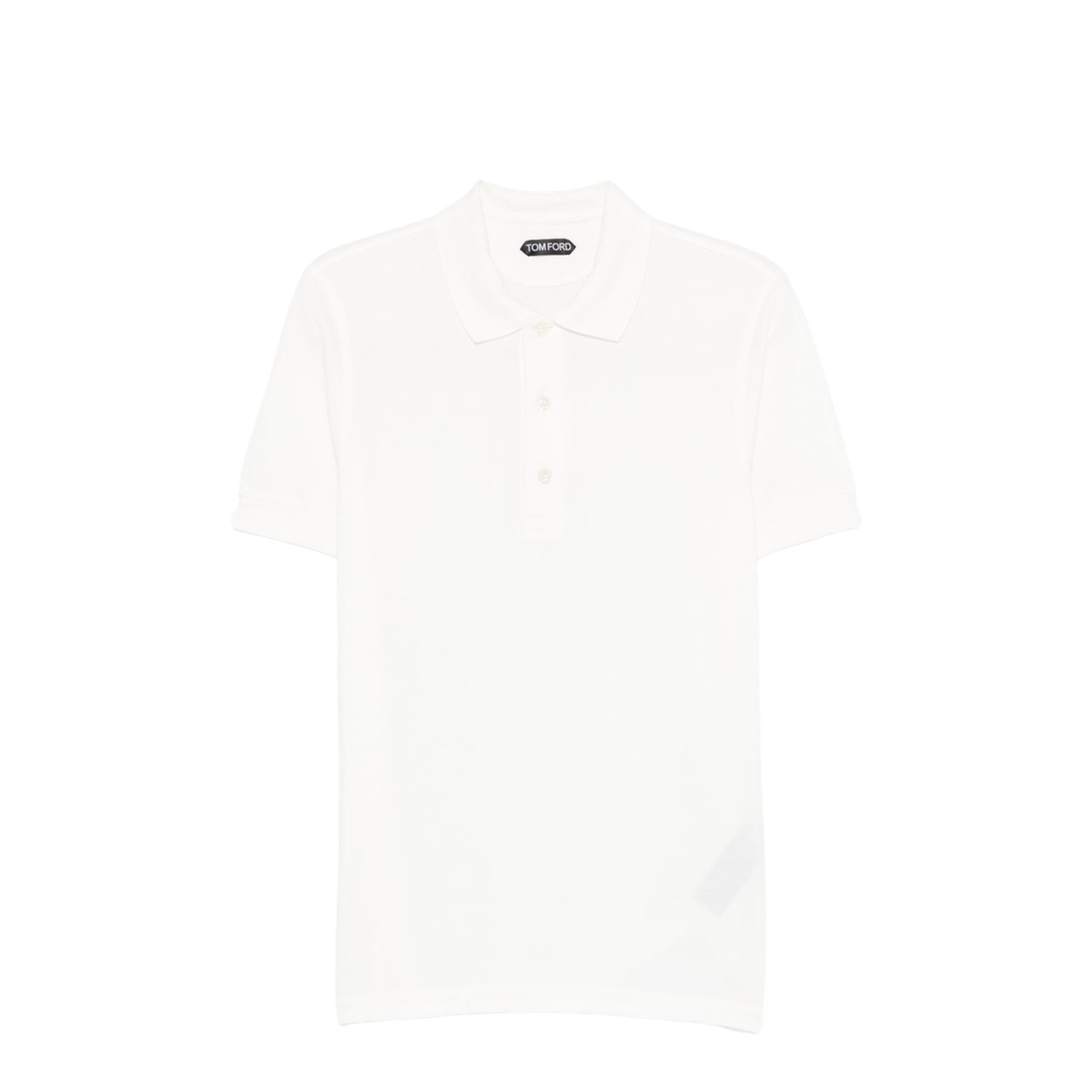 Lyocell Pique Polo Shirt In White - Image 1