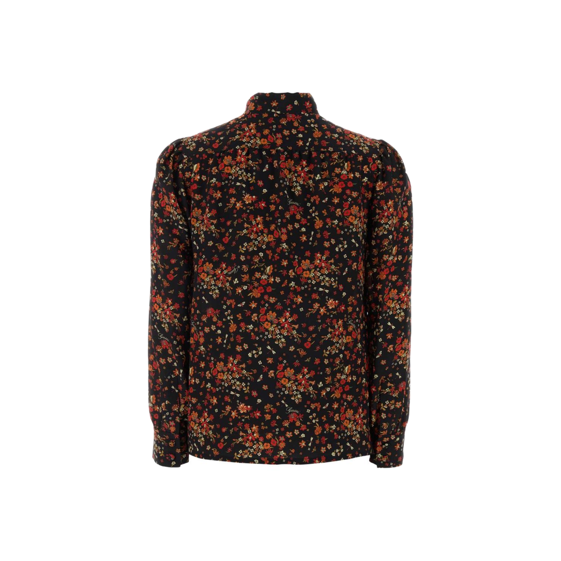 Printed Silk Shirt in Black and Red - Image 2