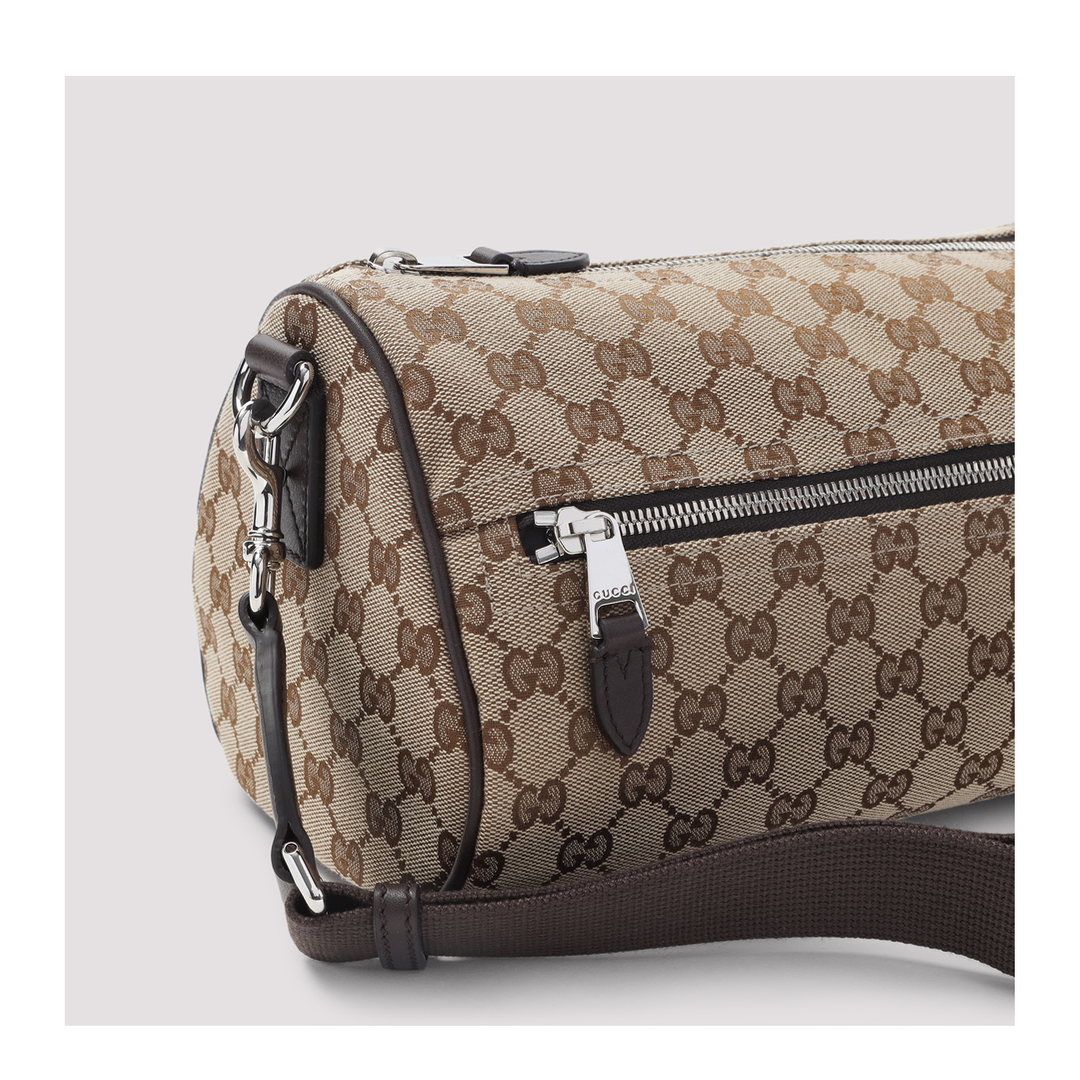 GG Canvas Small Canvas Boston Bag - Beige/Dark Brown - Image 5