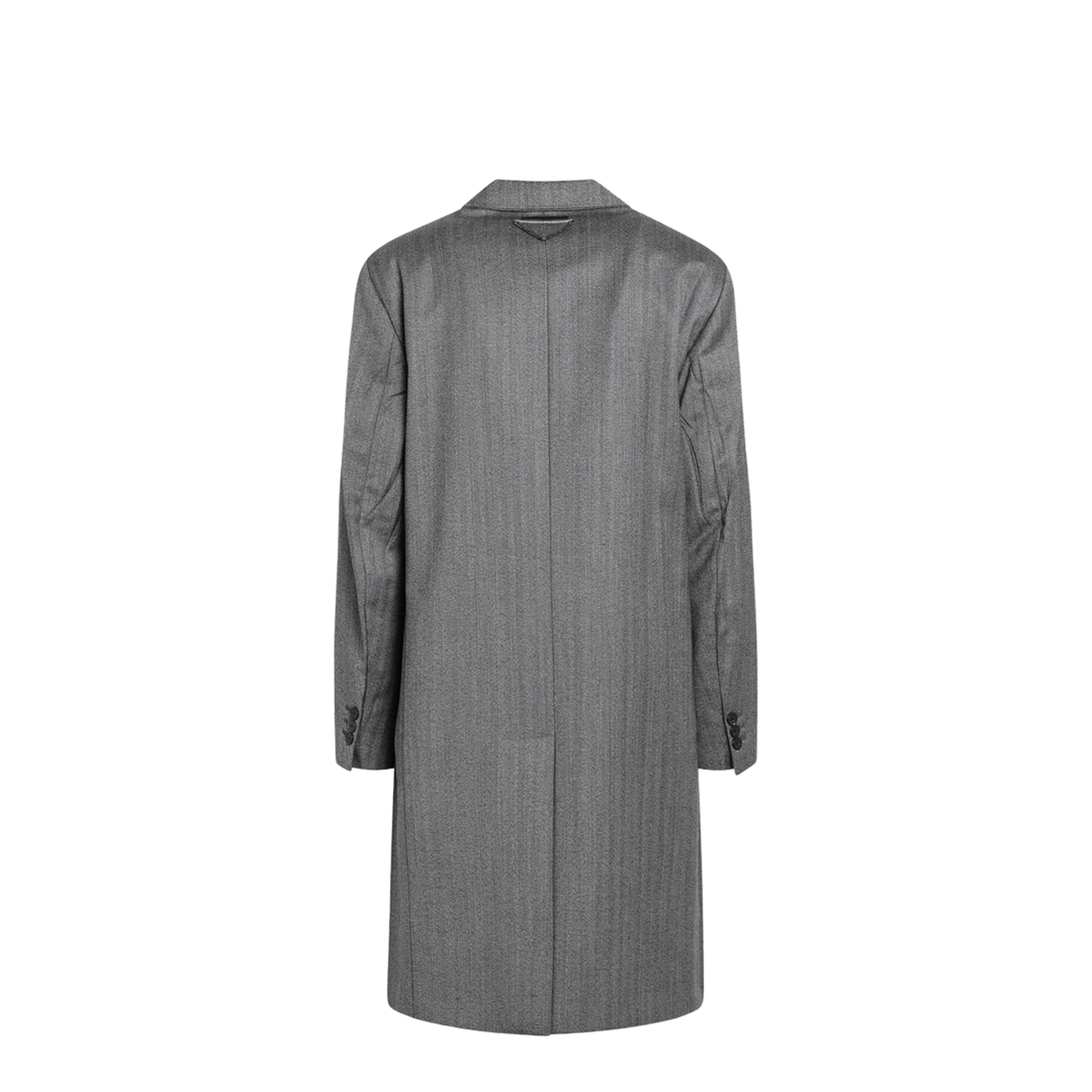 Gray Single-Breasted Wool Coat - Image 2