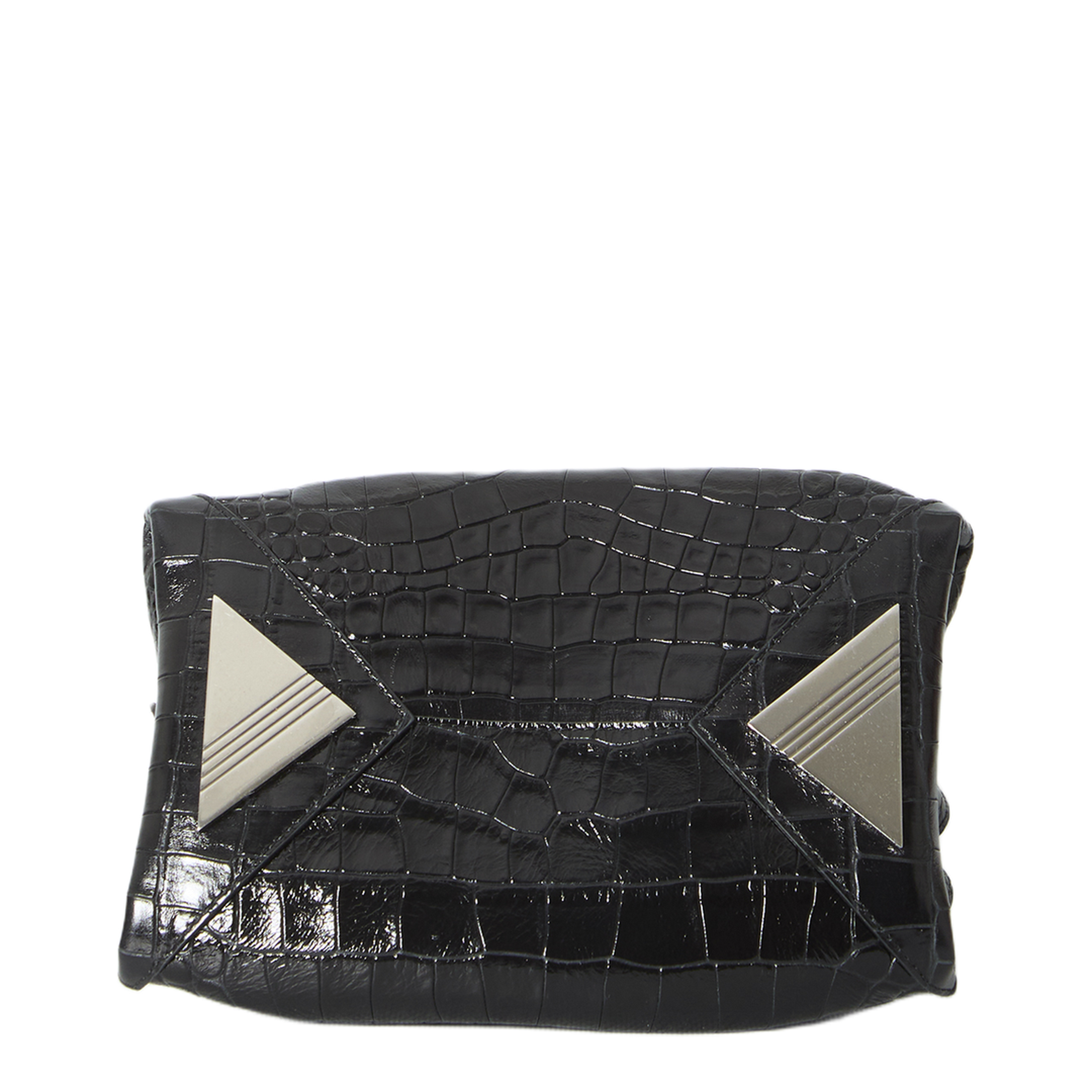 La Passeggiata Mini Croc-Effect Calf Leather Top-Handle Bag - Black - Image 3