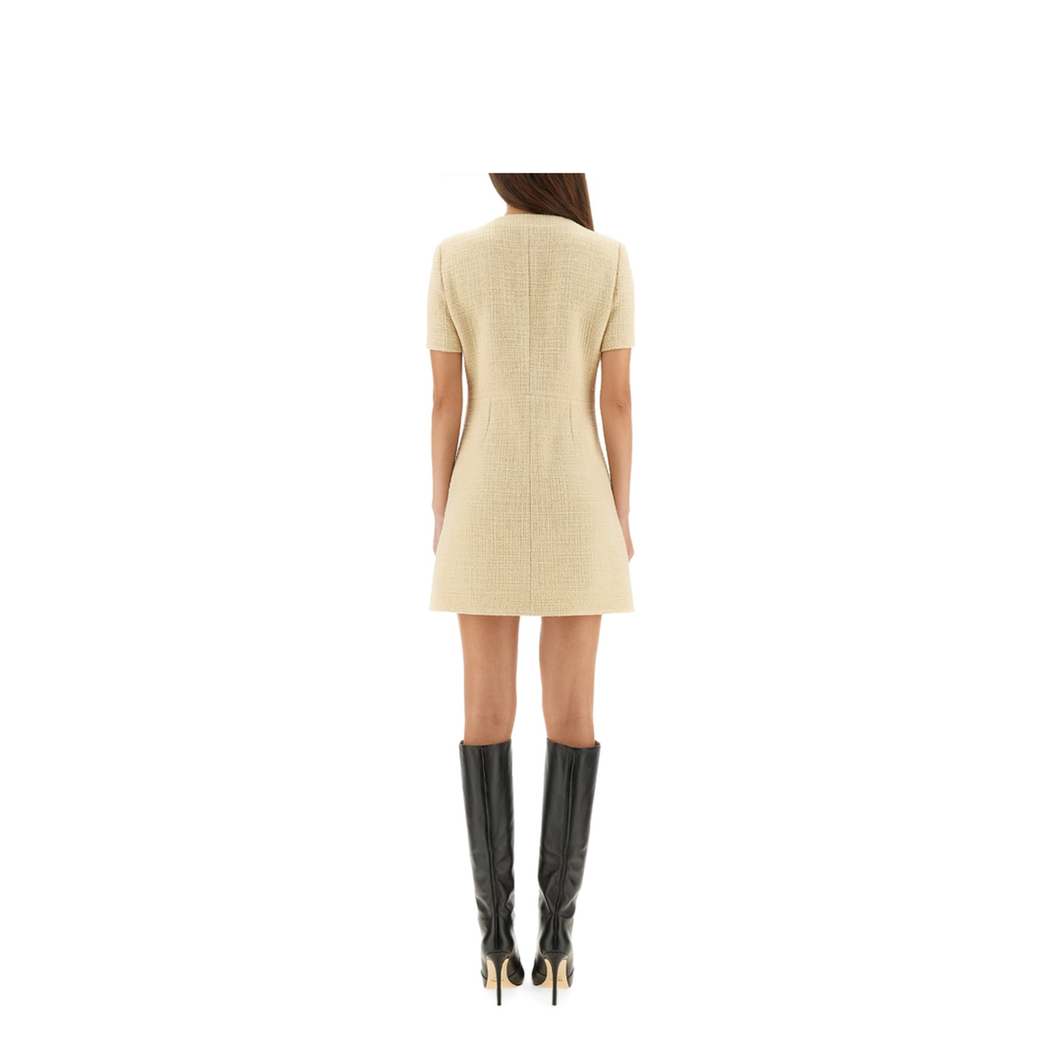 Textured Wool Tweed Dress - Image 3
