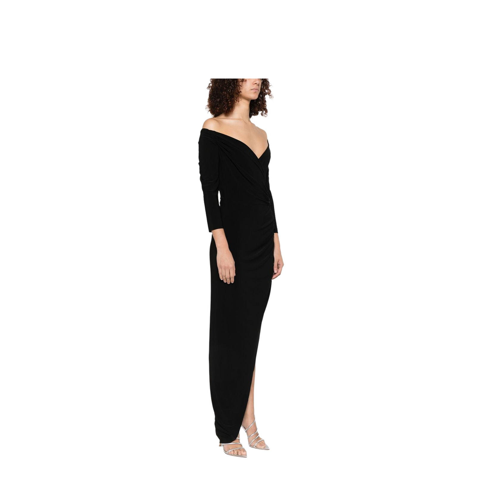 Off Shoulder Side Drape Gown - Image 4