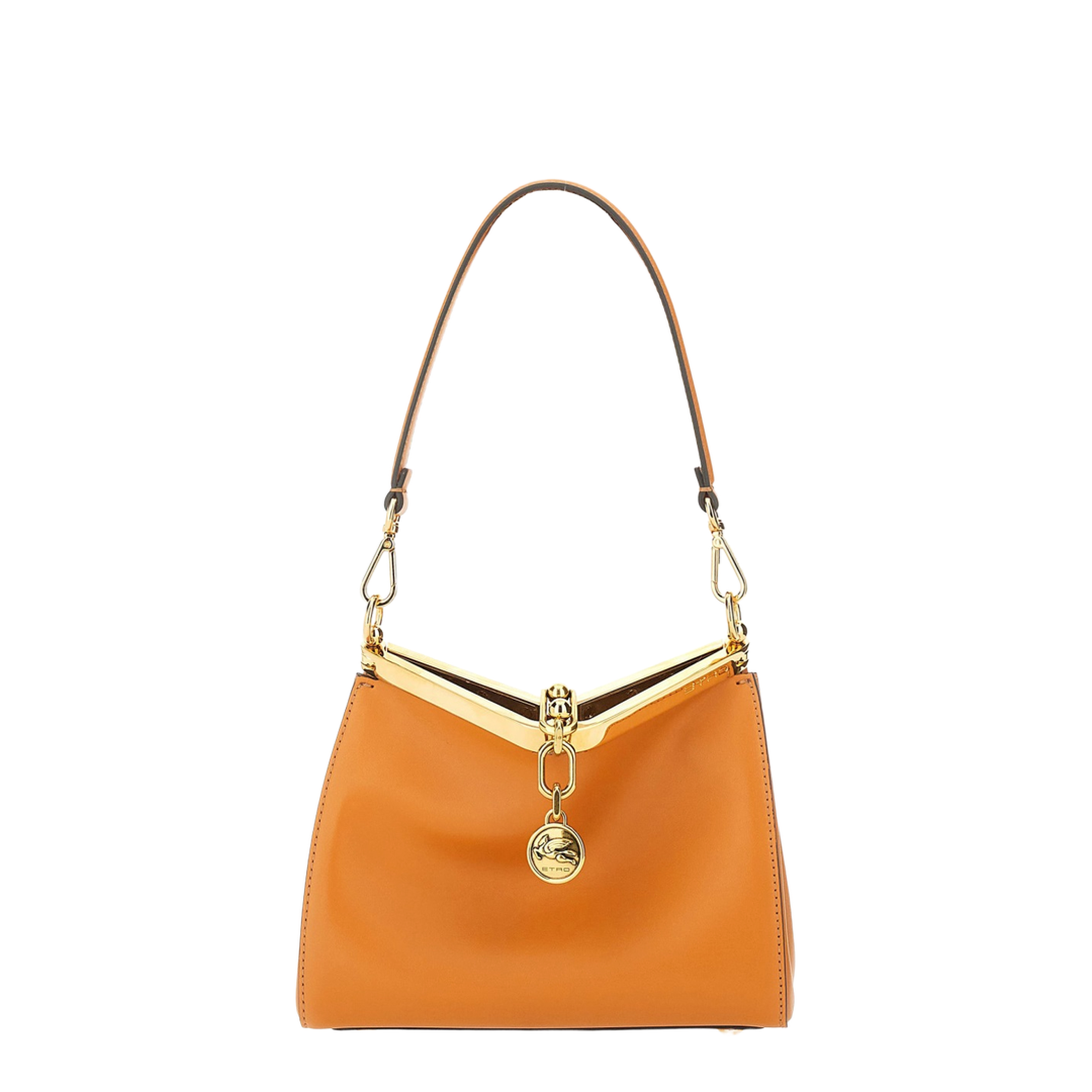 Vela Small Calfskin Shoulder Bag - Orange - Image 1