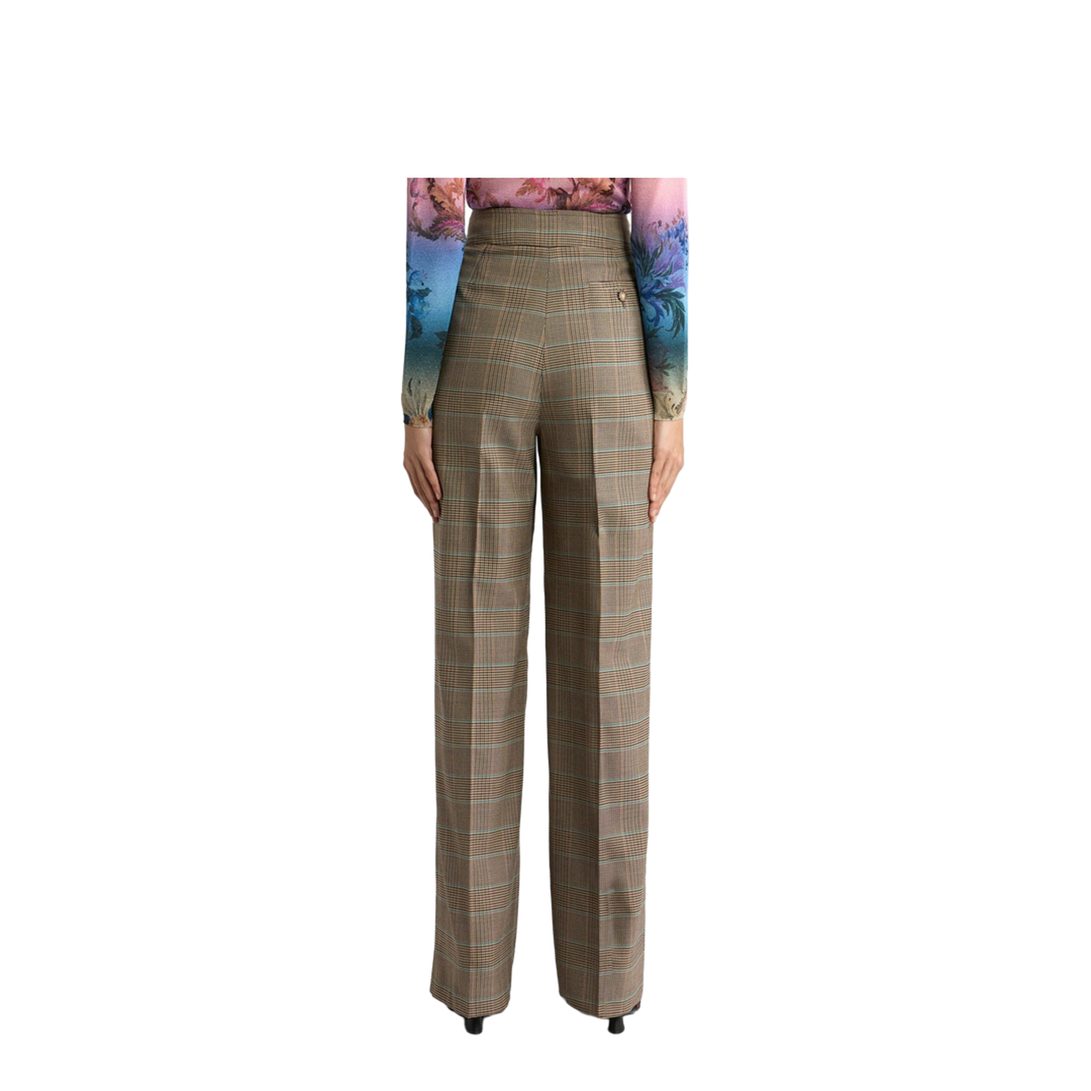 Stretch Wool Pants with Prince of Wales Pattern - Image 4