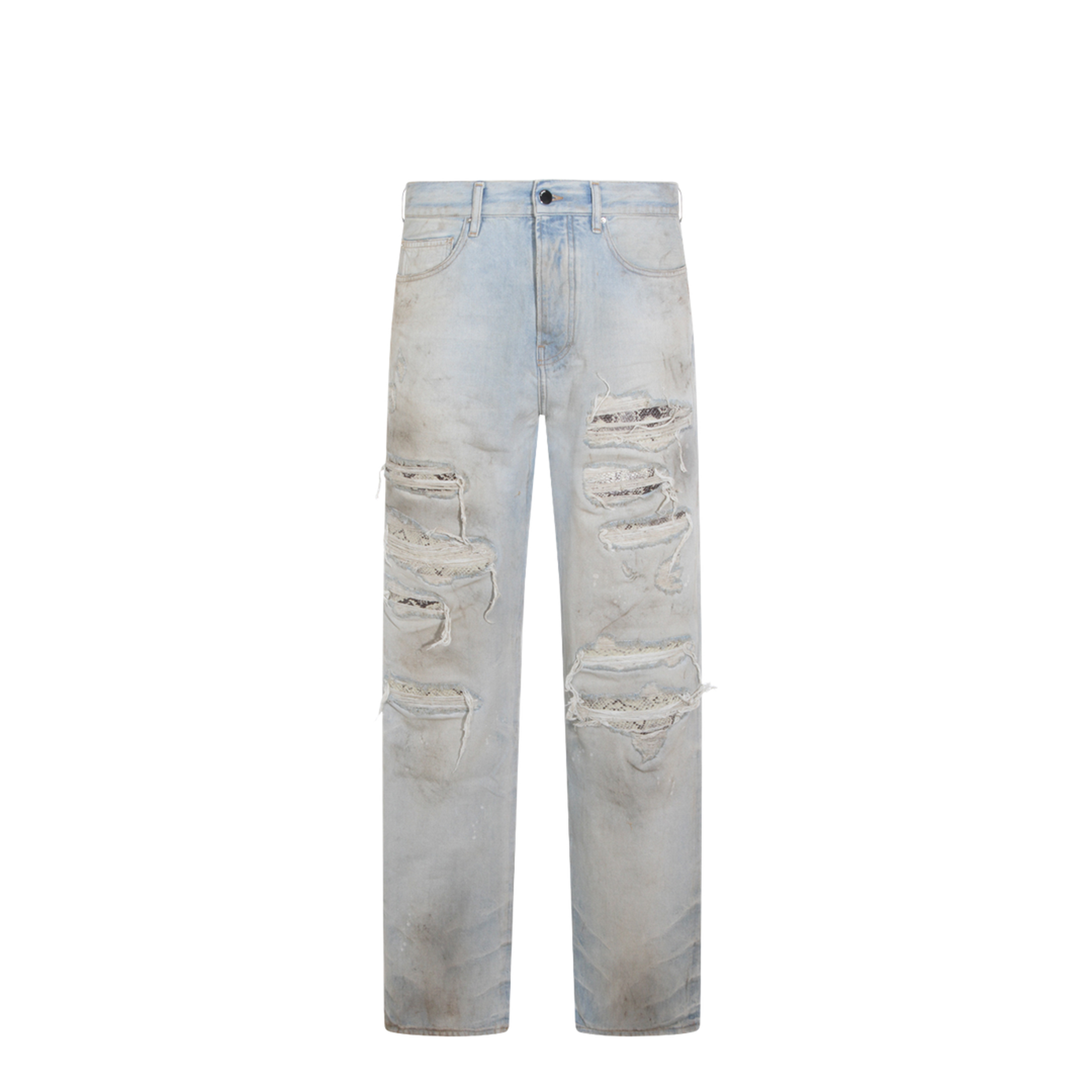 Light Blue Cotton Denim Jeans - Image 1