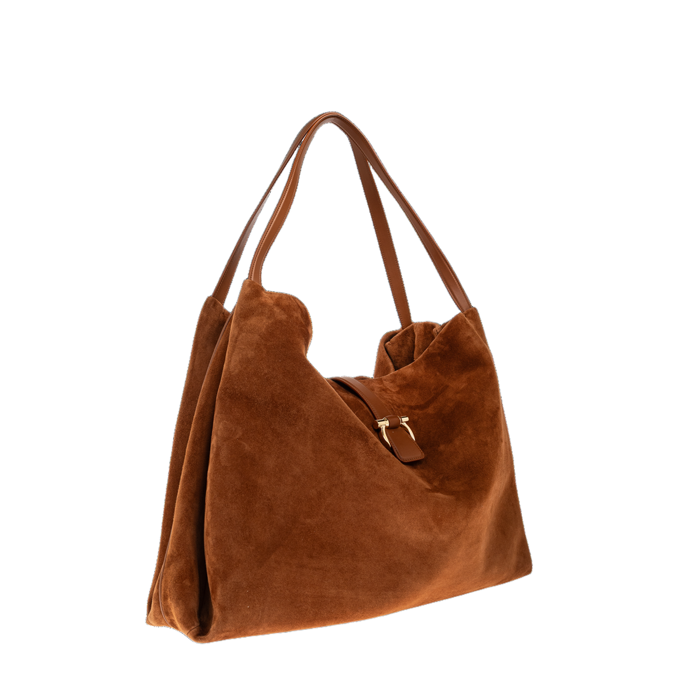 Gancini-detail Suede Shoulder Bag - Image 4