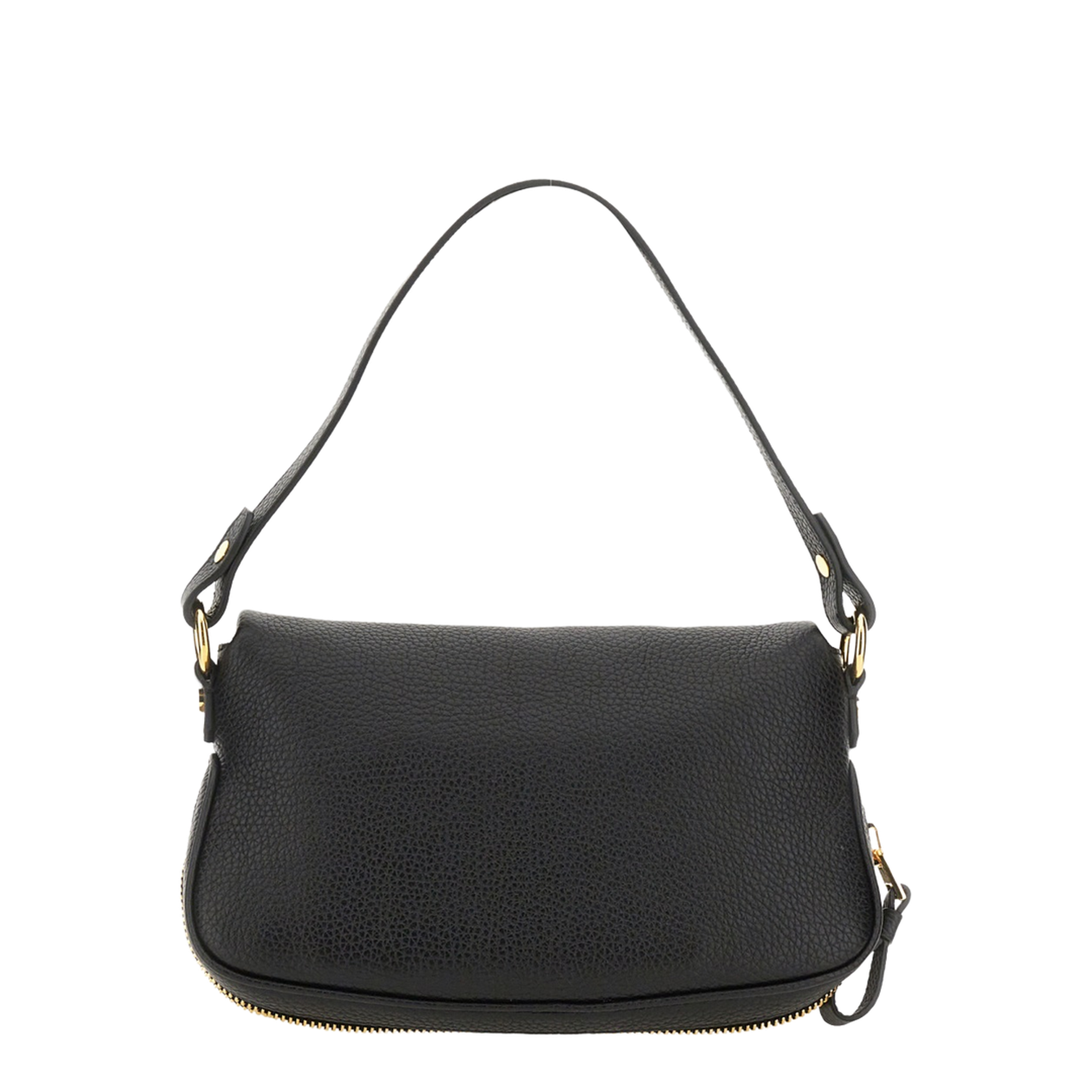 Folded-Design Pebbled-Leather Shoulder Bag - Image 2