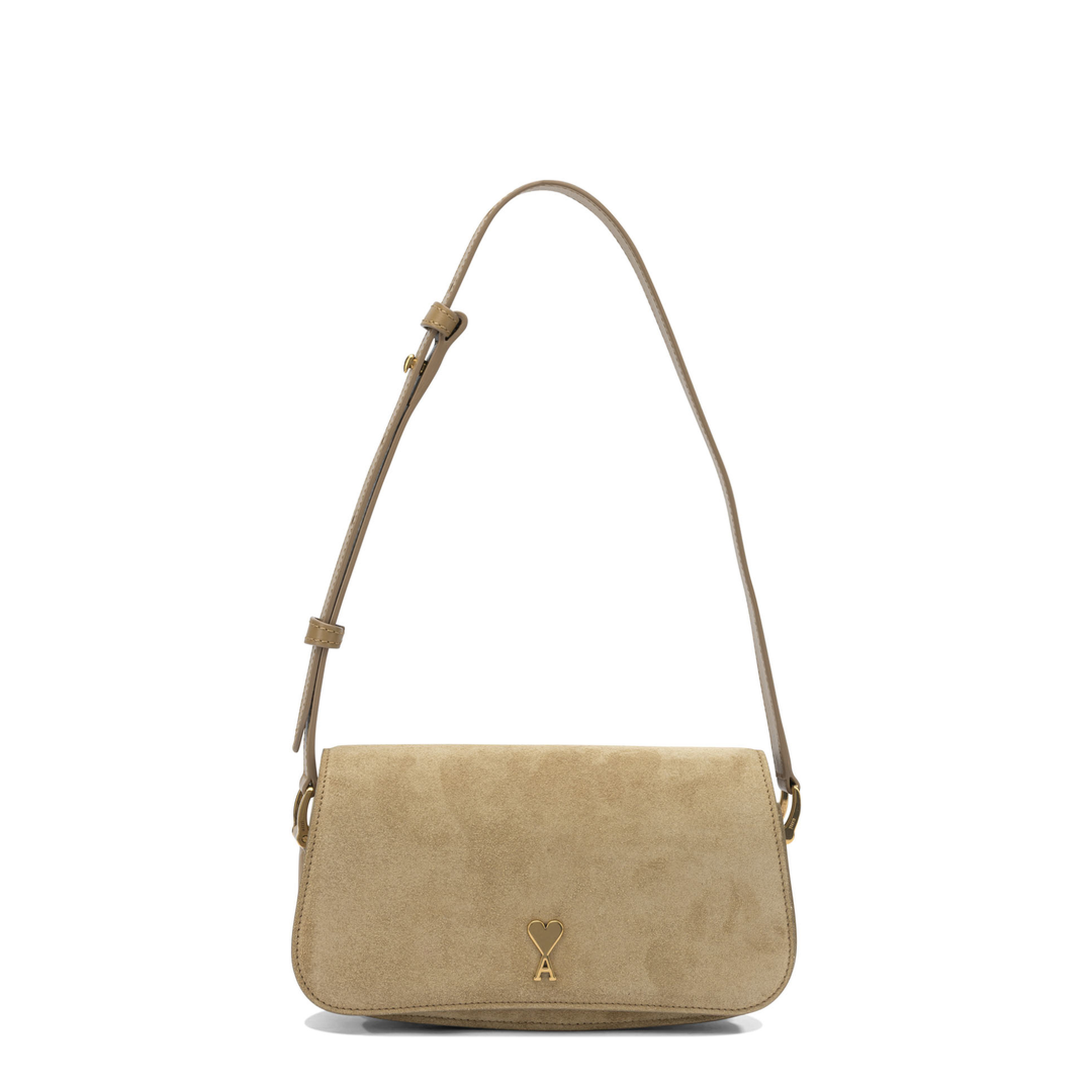 Magnetic Suede Shoulder Bag - Brown - Image 1