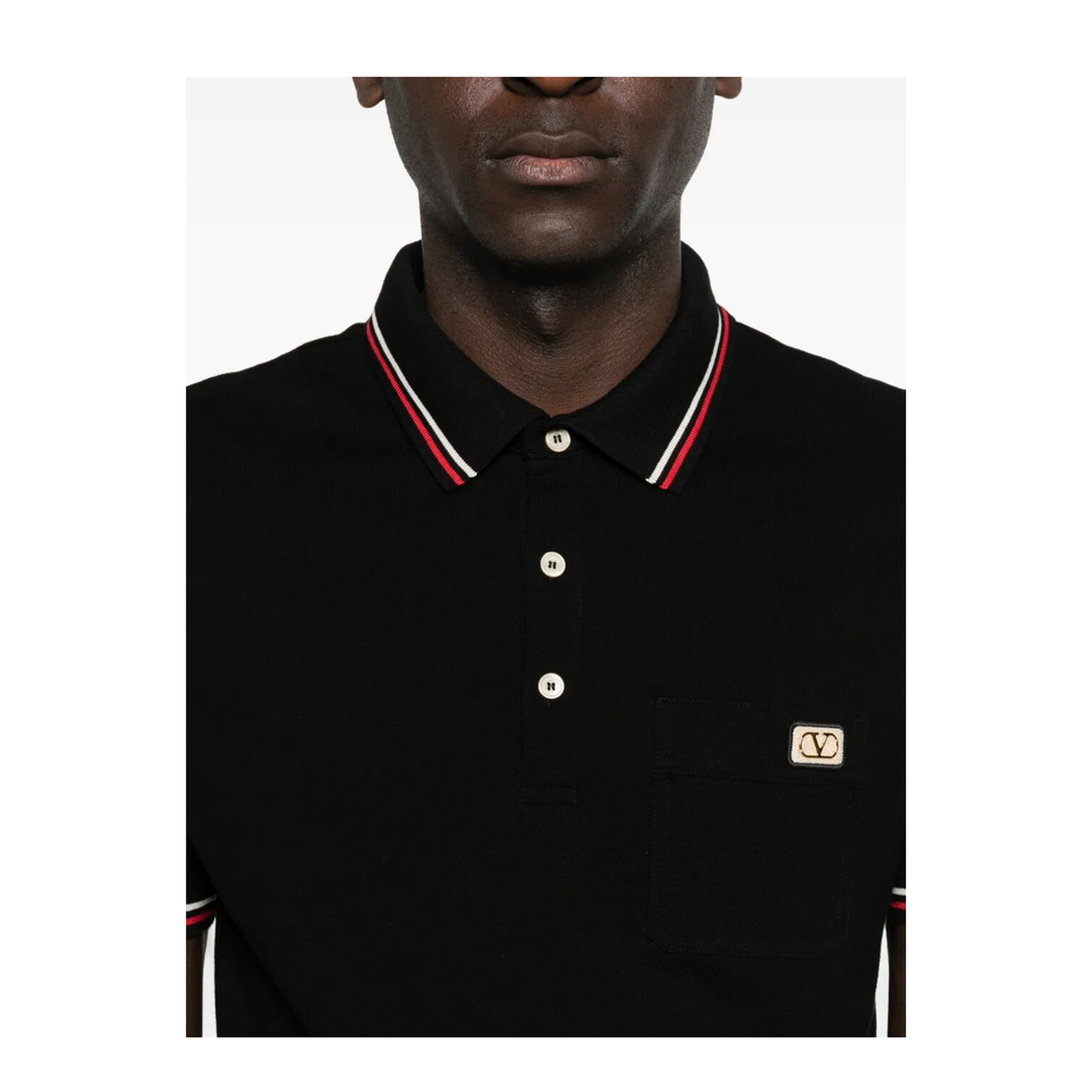 Cotton Piqué Polo Shirt with Vlogo Patch - Image 5