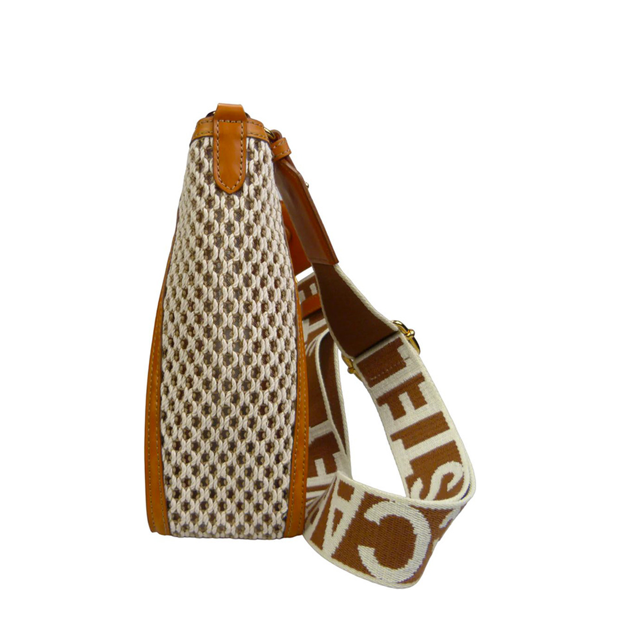 Logo Mesh Shoulder Bag - Ivory/Beige - Image 2