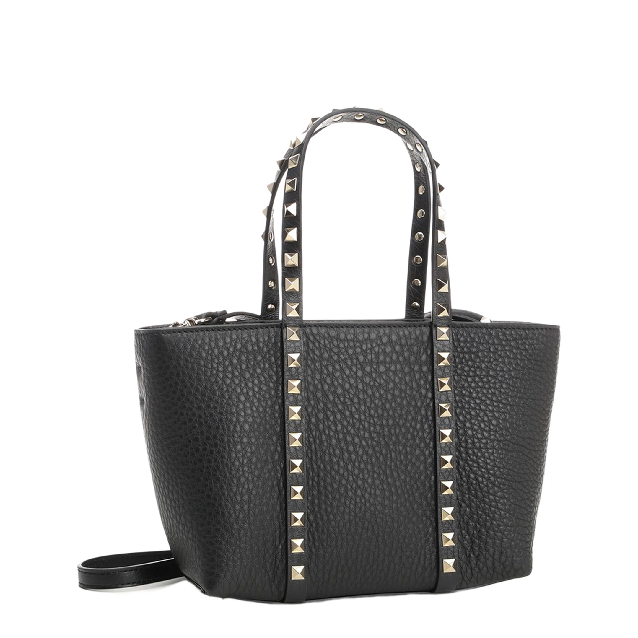 Rockstud Mini Calf Leather Tote - Black - Image 5