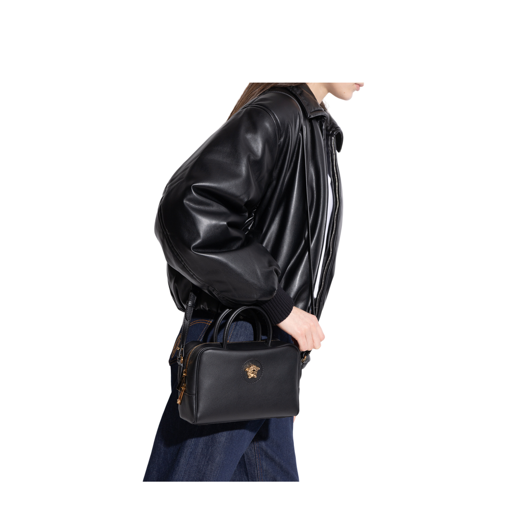 La Medusa Boston Sling Bag Leather Black - Image 2