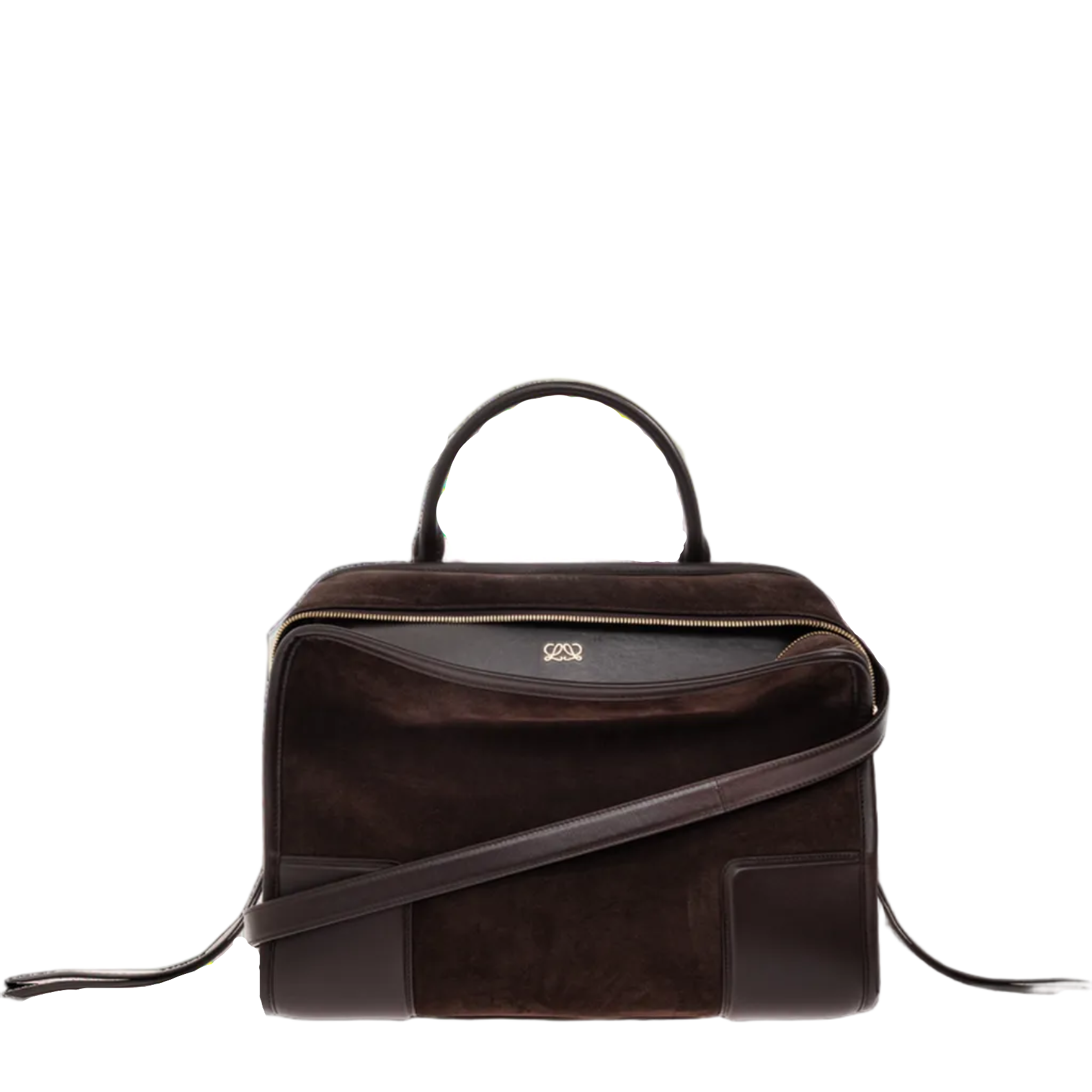 Amazona 180 Large Suede Handbags - Dark Chestnut - Image 1