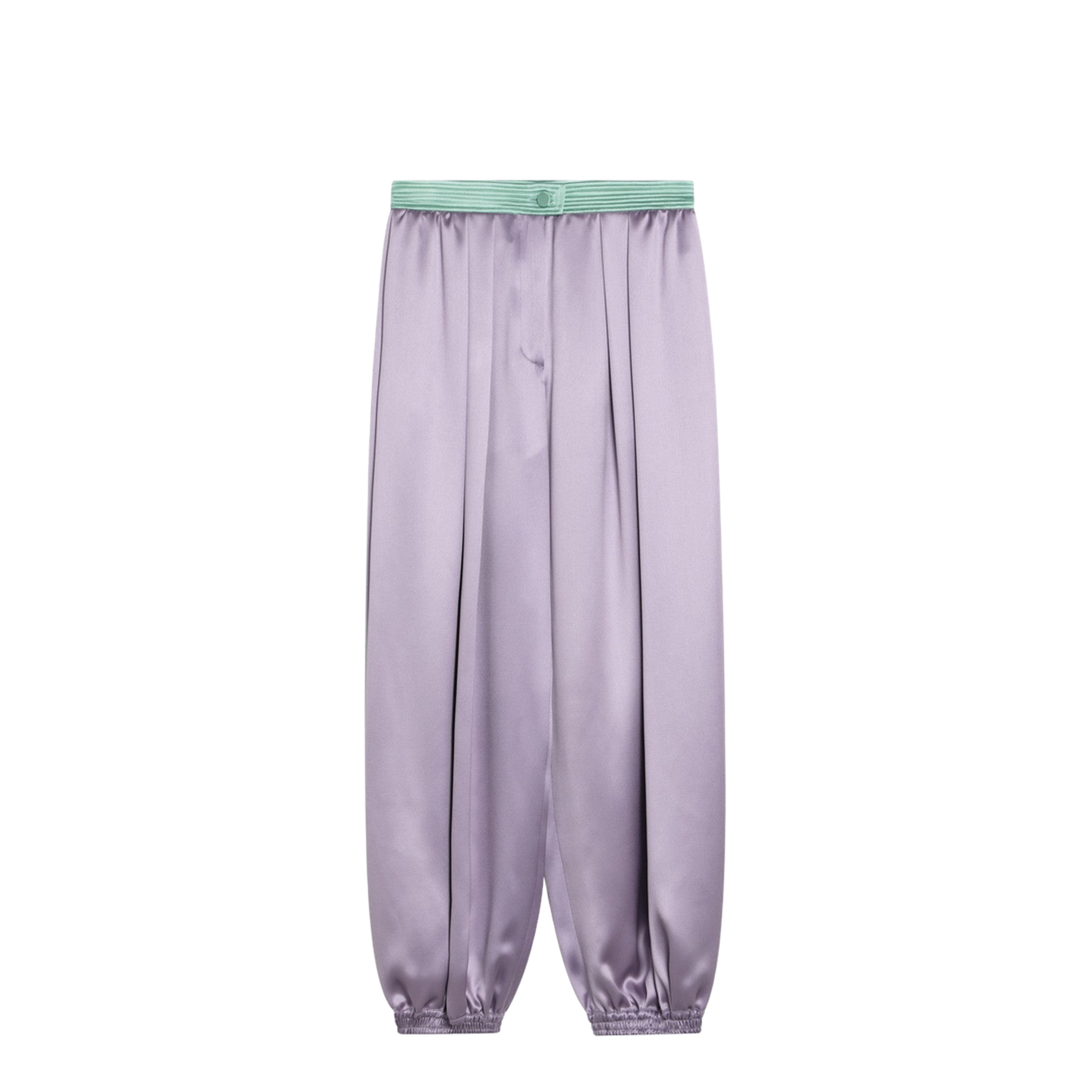 Wide Lilac Silk Pants - Image 1