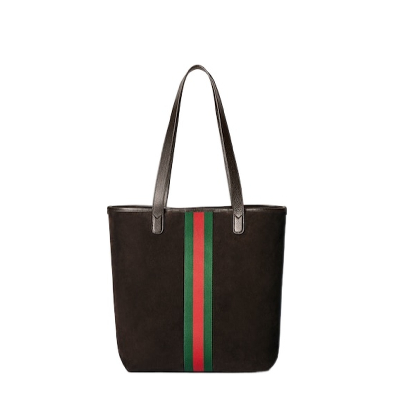 Ophidia Medium Tote Bag in Dark Brown Suede - Image 2