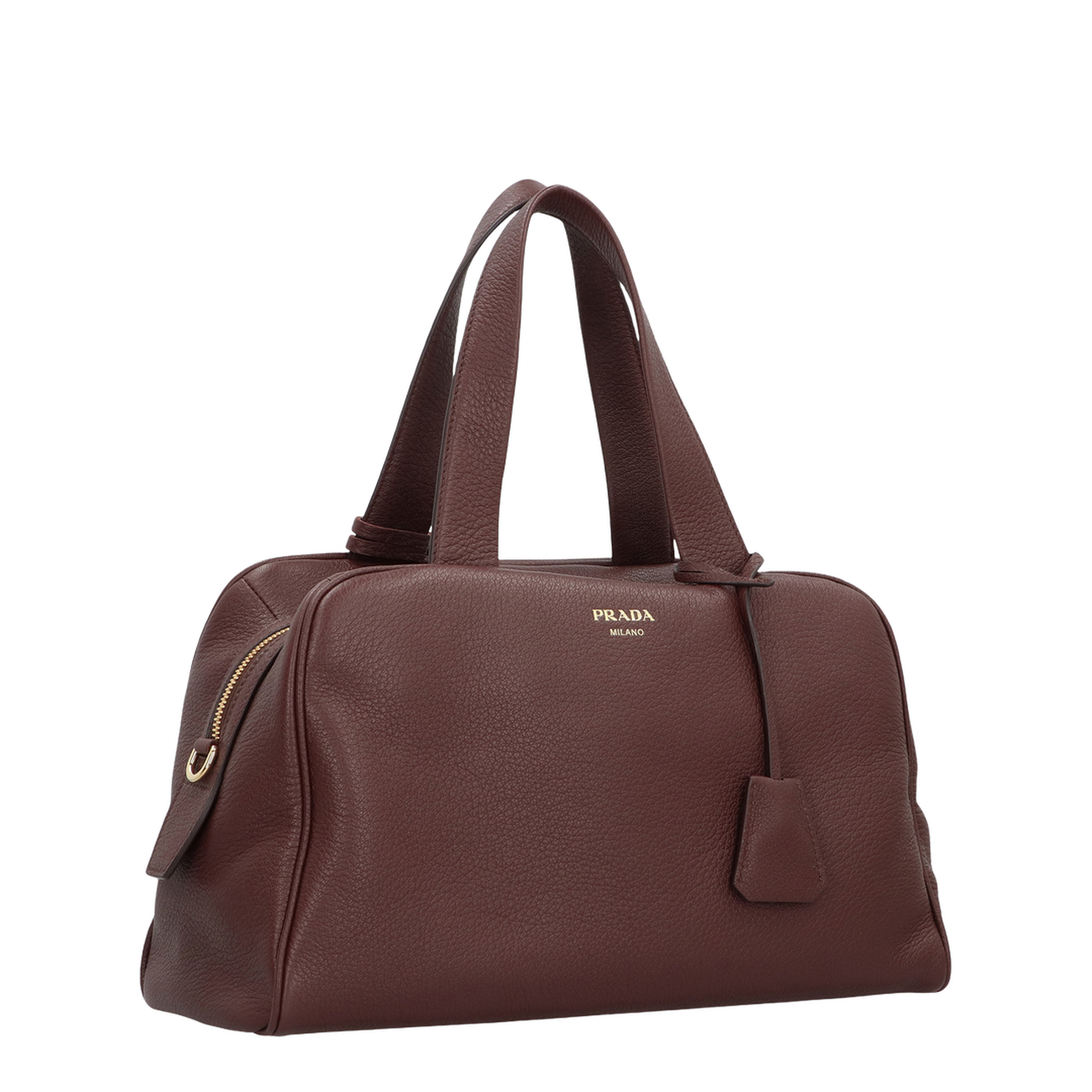 Bowling Bag in Grainy Leather Brown - Image 3