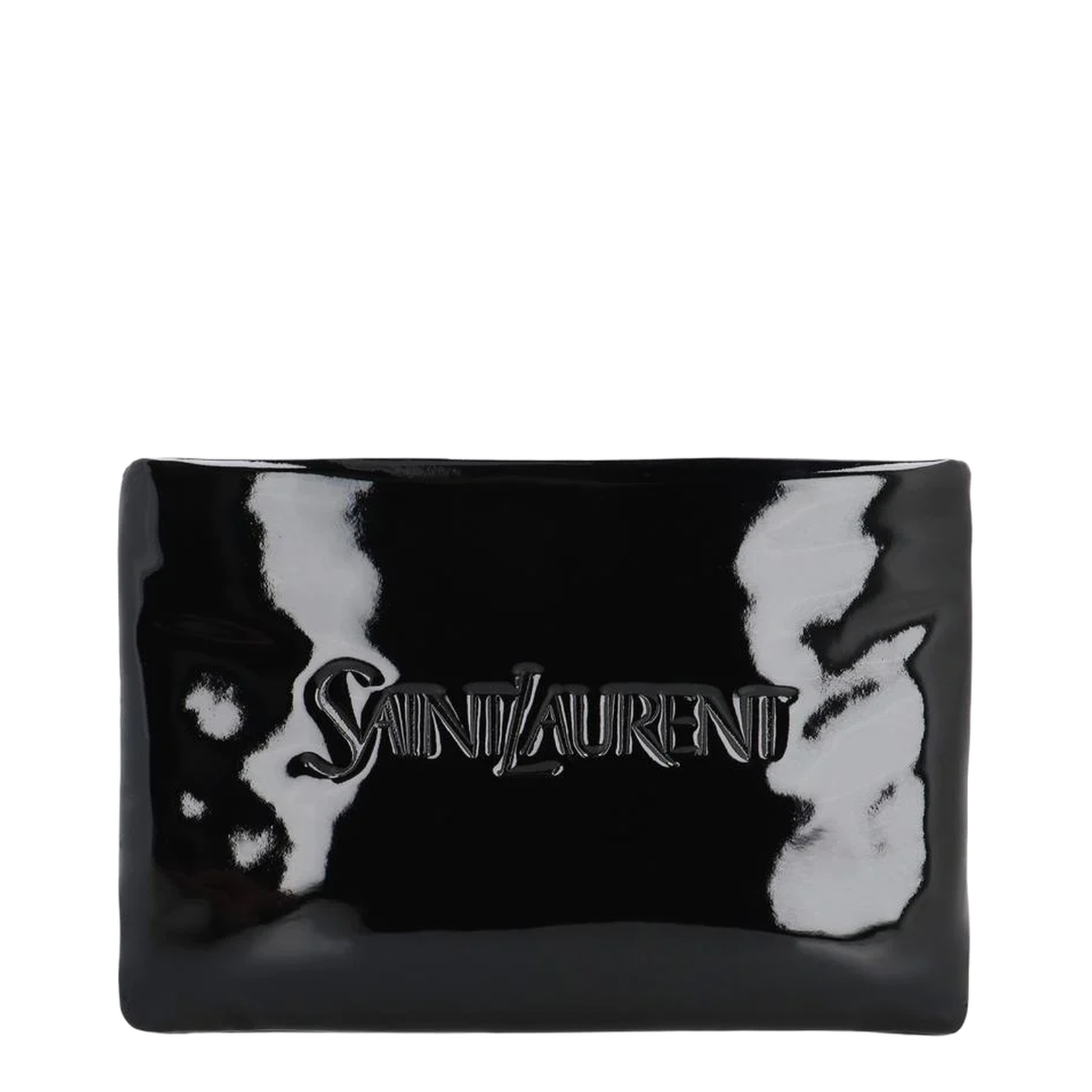 Puffy Small Leather Clutch Bags - Black - Image 1