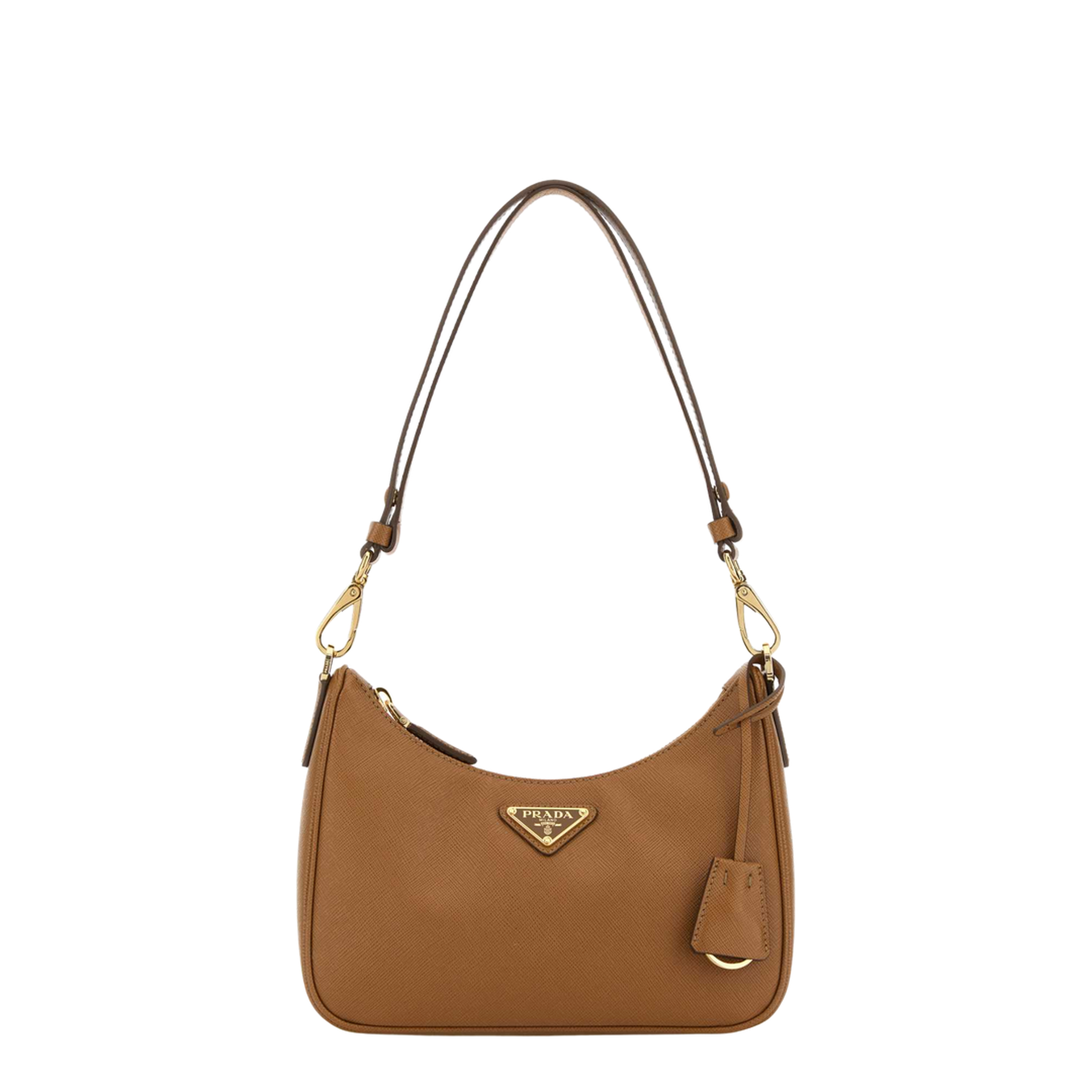 Re-Edition Mini Saffiano Leather Shoulder Bag - Caramel - Image 3
