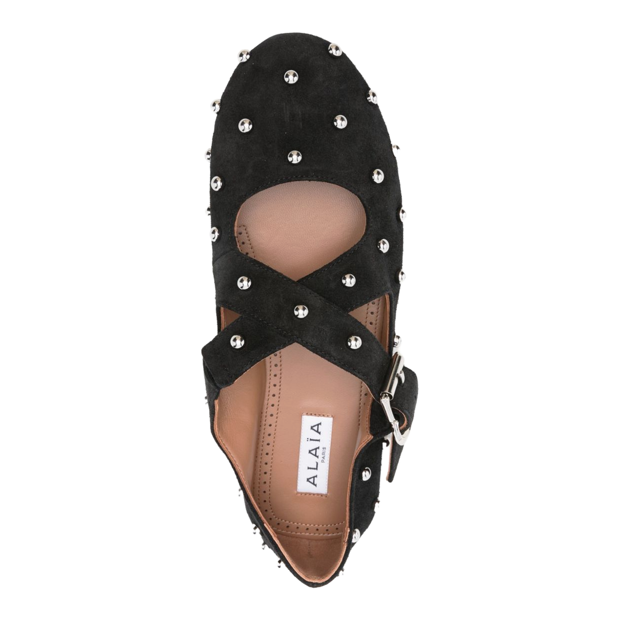 Black Crossed Strap Ballet Flats - Image 4