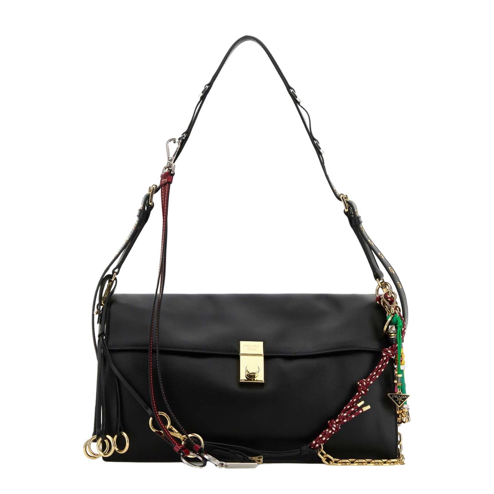 Black Leather Large Shoulder Bag - Image 1