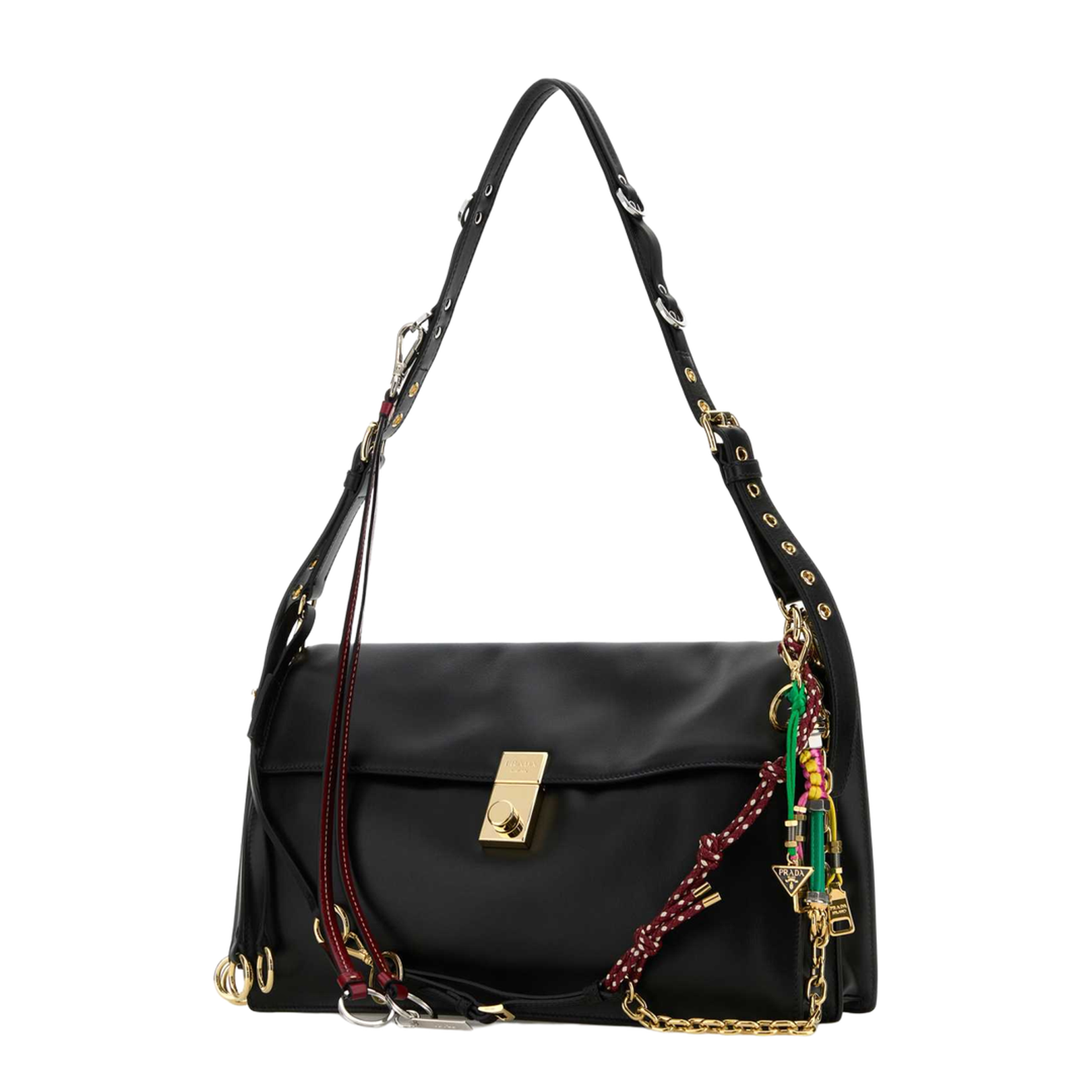 Black Leather Large Shoulder Bag - Image 2