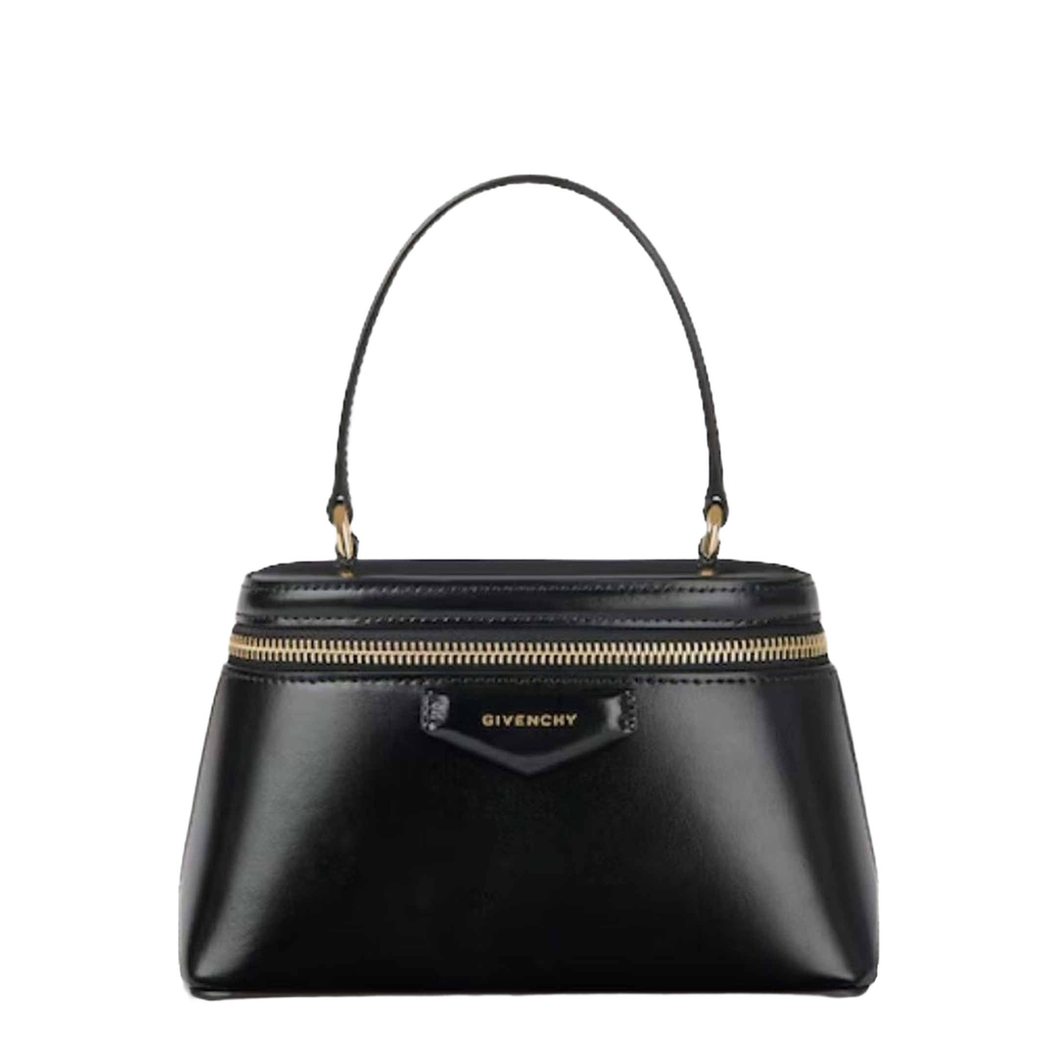 Antigona Calfskin Vanity Bag in Box Leather with Chain - Black - Image 1