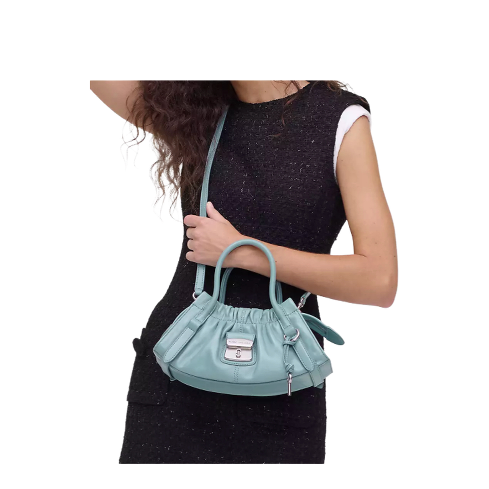 The Satchel Small Leather Handbag Blue - Image 4