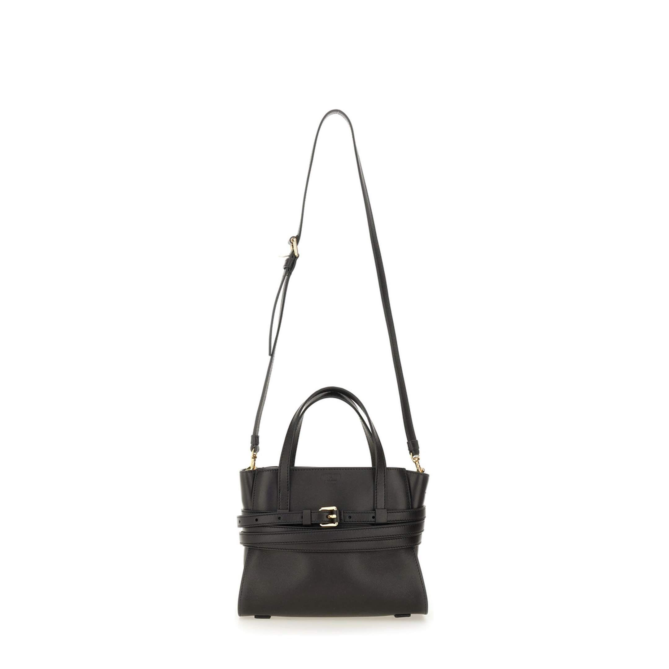 Tie Me Small Nappa Leather Handbag - Black - Image 2