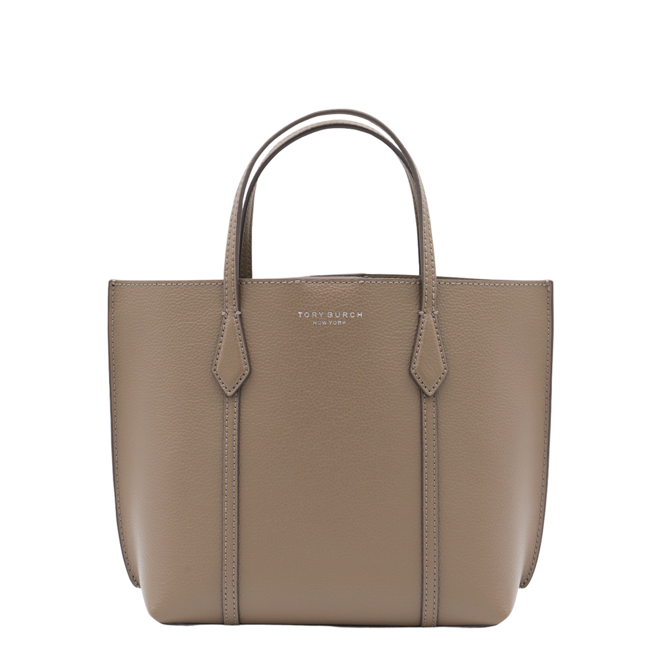 Perry Small Leather Tote Bags - Taupe - Image 1