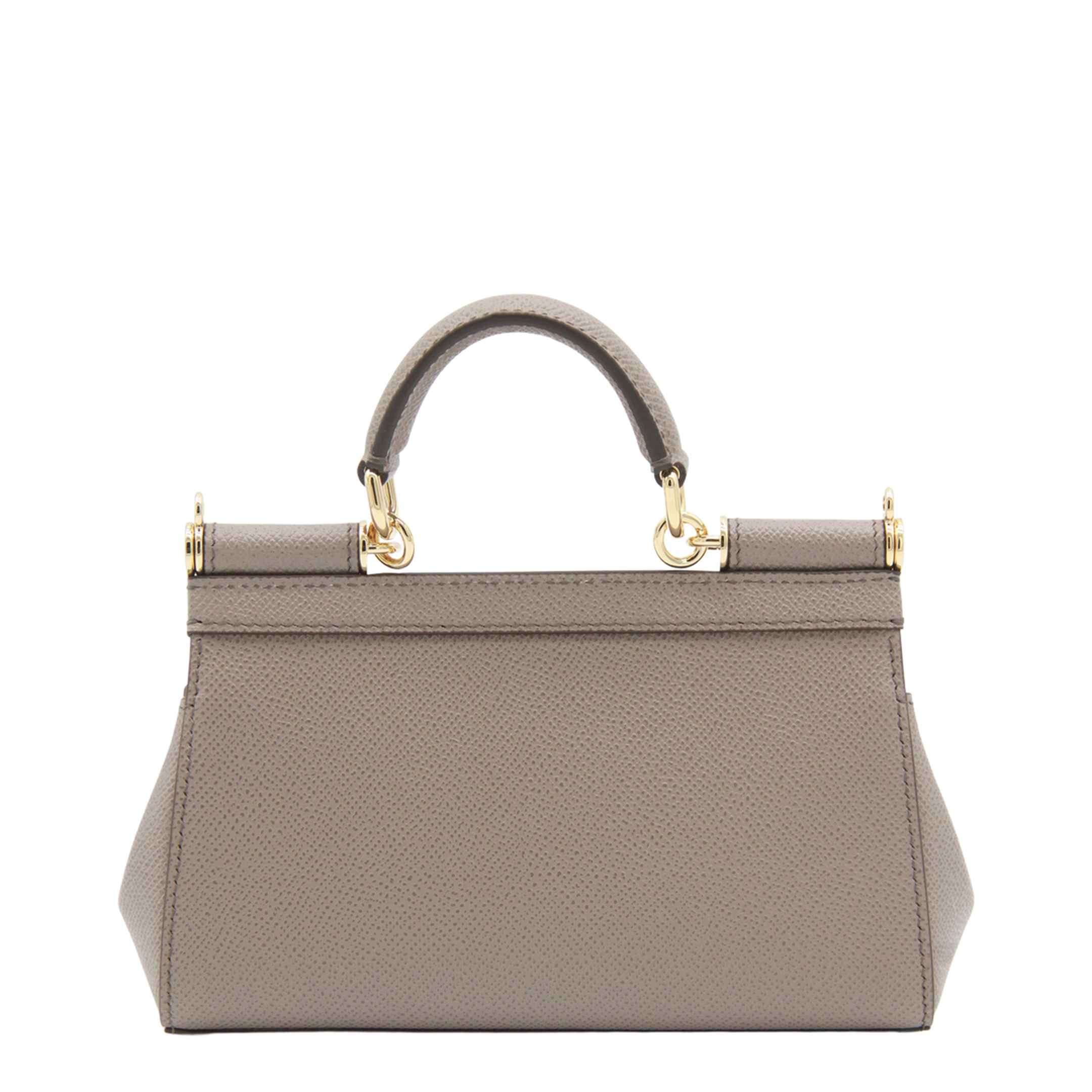 Sicily Mini Calfskin Top Handle Bag - Beige - Image 5